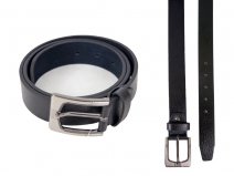2736BLACK 1.25â Lthr Grn Belt w Brshed gun Metal Bckl MED