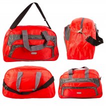 163S RED/GREY SMALL HOLDALL UNISEX BAG WITH ADJUSTABLE STRAP