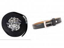 2720 BLACK  1" SMOOTH FINISH BELT WITH SILVER BUCKLE DOZEN