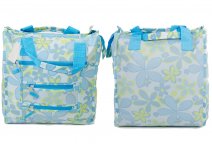LL-7432 SHOPPING BAG TURQ FLOWER PRINT