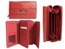 3708 RED RIFD - C.Hide Zip Rnd Prse, Frnt Flp,Dble C.Card