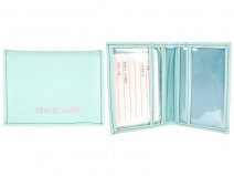 1500 Grained PU Travel Card Holder MINT GREEN