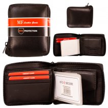 52 BLACK MF RFID FULLY ZIP LOCK LEATHER WALLET