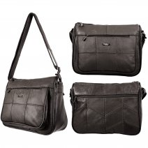 3736 BLACK LORENZ REAL LEATHER HANDBAG