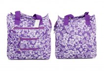 LL-7432 SHOPPING BAG PURPLE WHITE FLOWER PRINT