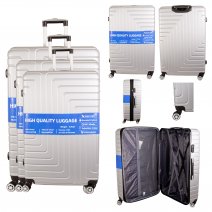 T-HC-10 SILVER SET OF 3 TRAVEL TROLLEY SUITCASE
