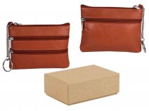 1059 TAN SOFT C.NAPPA TOP ZIP PURSE, 2 FRONT & BK ZIP BOX OF 12