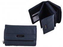 3708 BLUE RFID - C.Hide Zip Rnd Prse, Frnt Flp,Dble C.Card