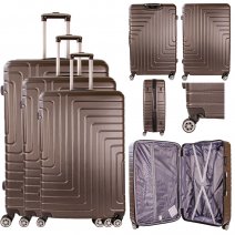 T-HC-10 DARK GREY SET OF 3 TRAVEL TROLLEY SUITCASES