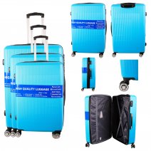 T-HC-30 LIGHT BLUE SET OF 3 TRAVEL TROLLEY SUITCASE