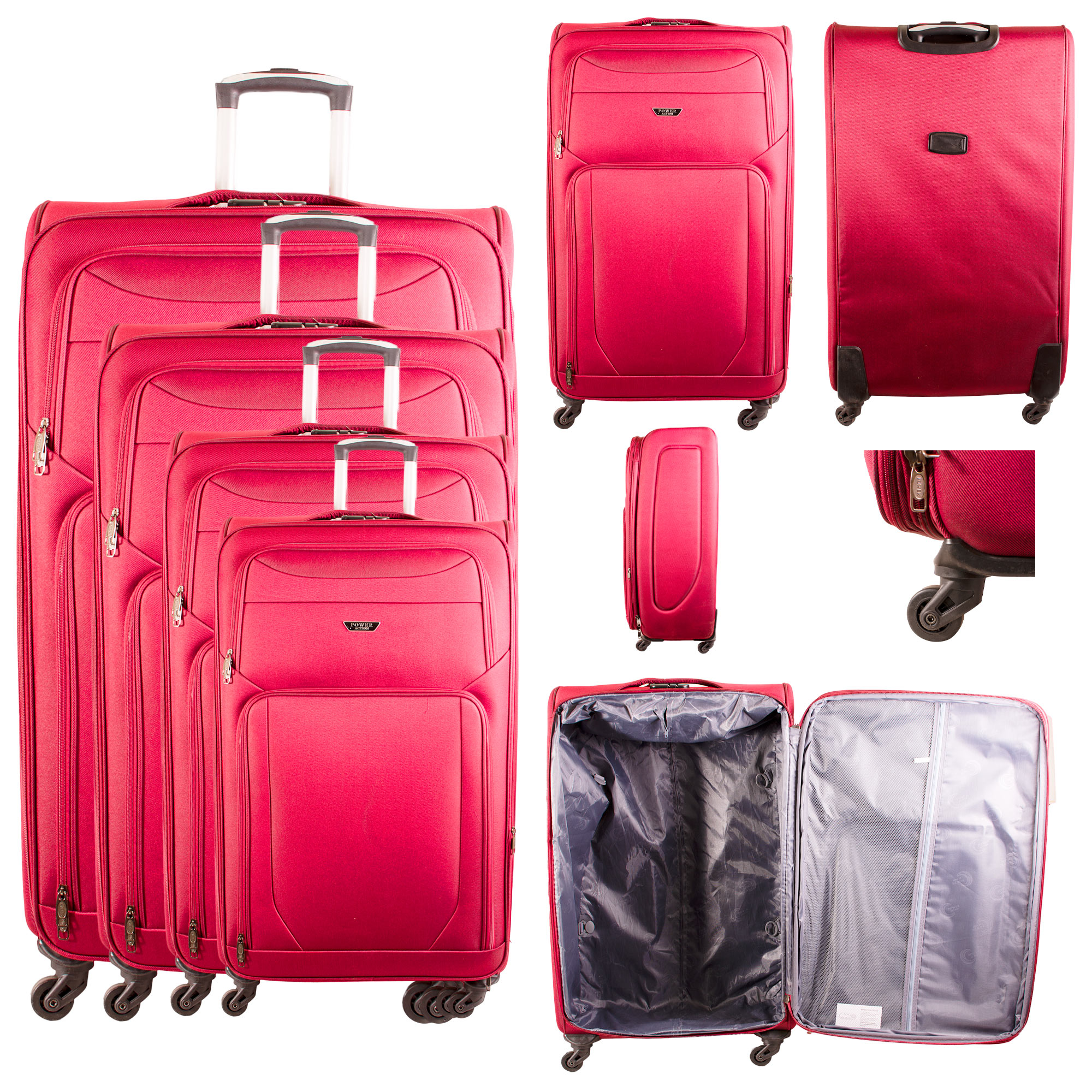 HD-918 RED TRAVEL TROLLEY SET OF 4