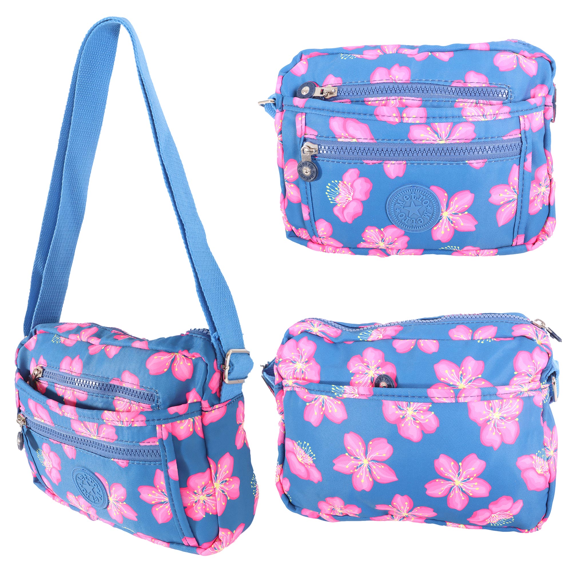 LL-17P BLUE FLOWER SHOULDER BAG