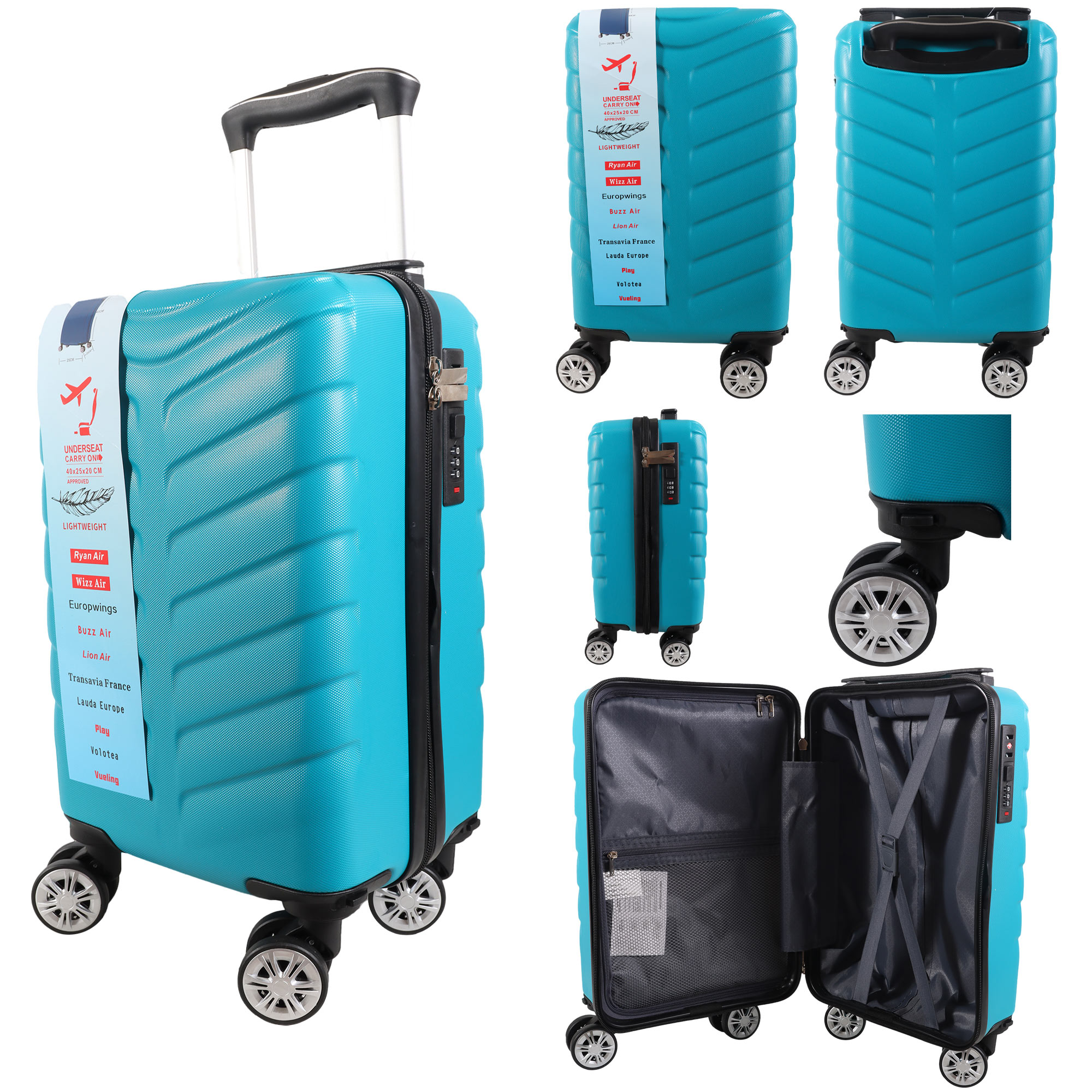 T-HC-US-1626 TEAL RYAN AIR CABIN-SIZED TRAVEL TROLLEY SUITCASE