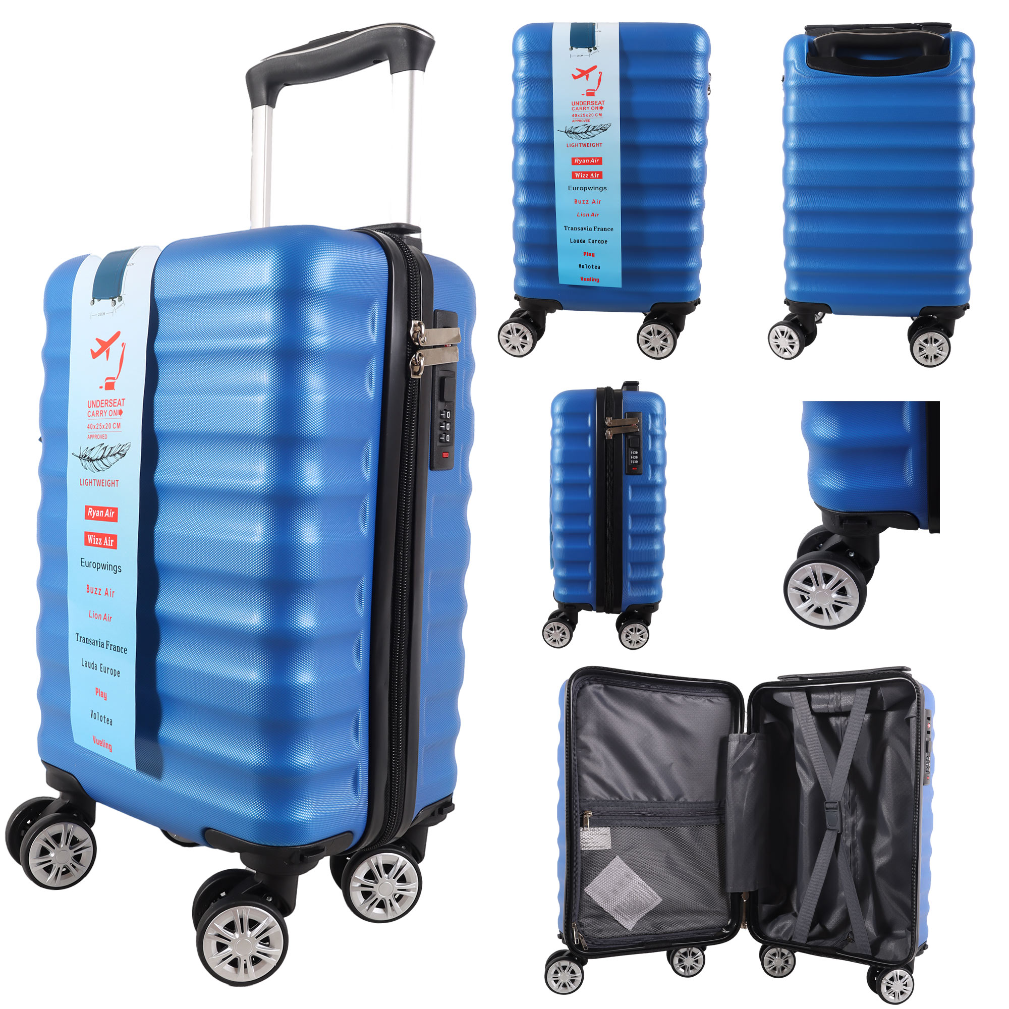 T-HC-US-1628 ROYAL BLUE RYANAIR CABIN-SIZE TRAVEL TROLLEY