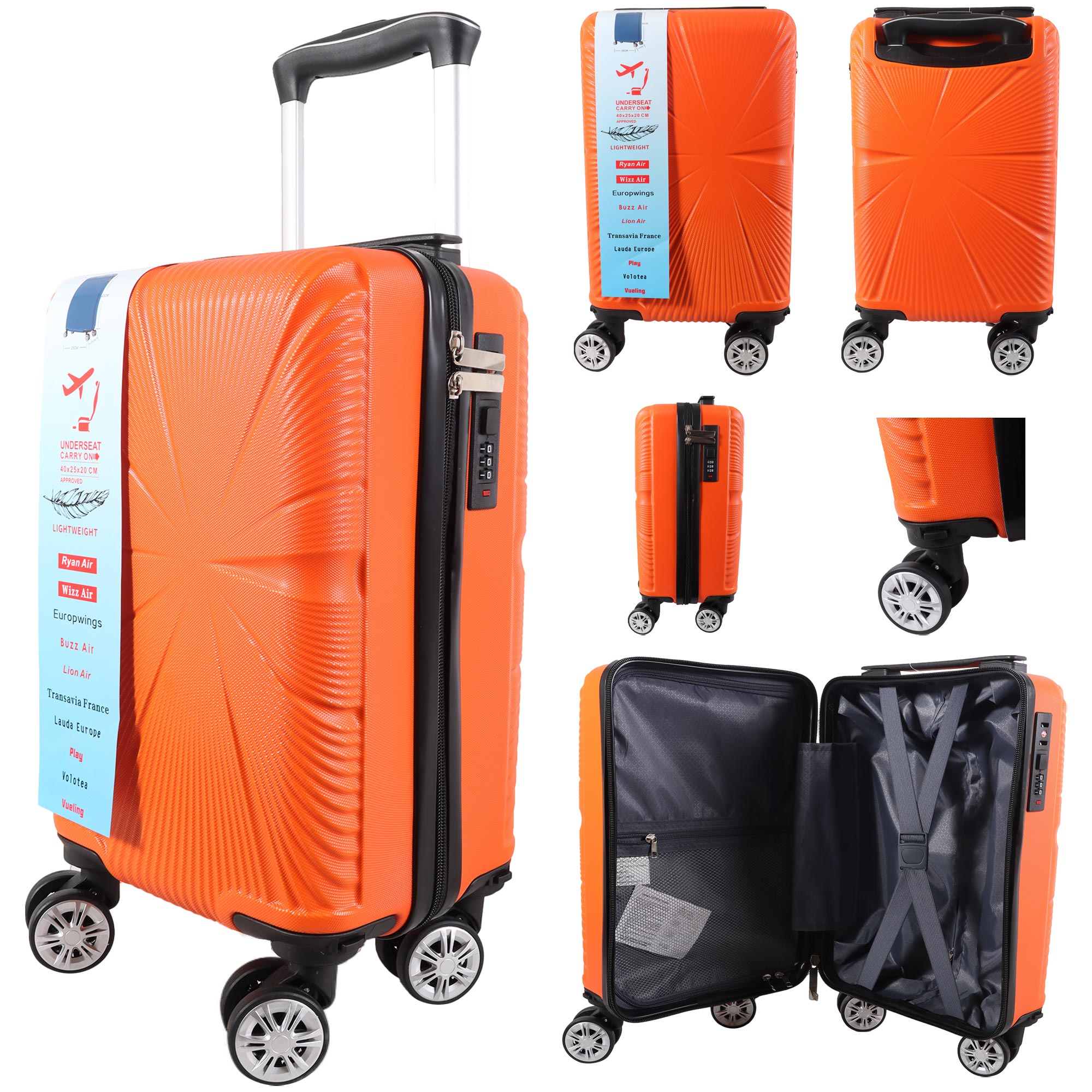 T-HC-US-1629 ORANGE RYANAIR CABIN-SIZED TROLLEY SUITCASE