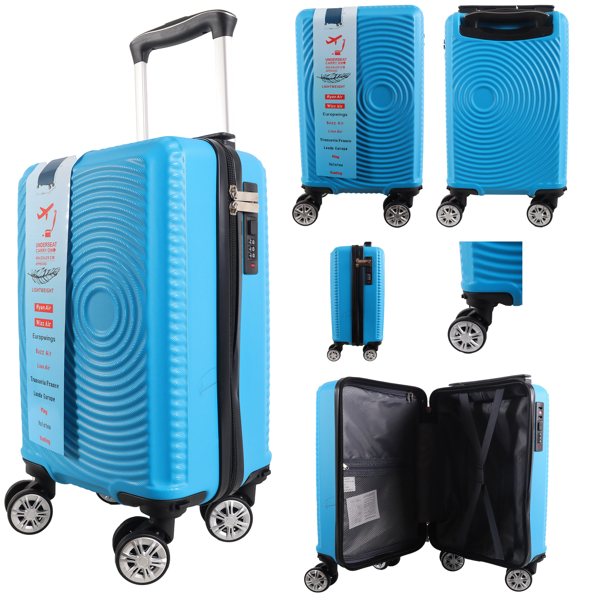 T-HC-US-1630 BLUE RYAN AIR CABIN-SIZED TROLLEY SUITCASE