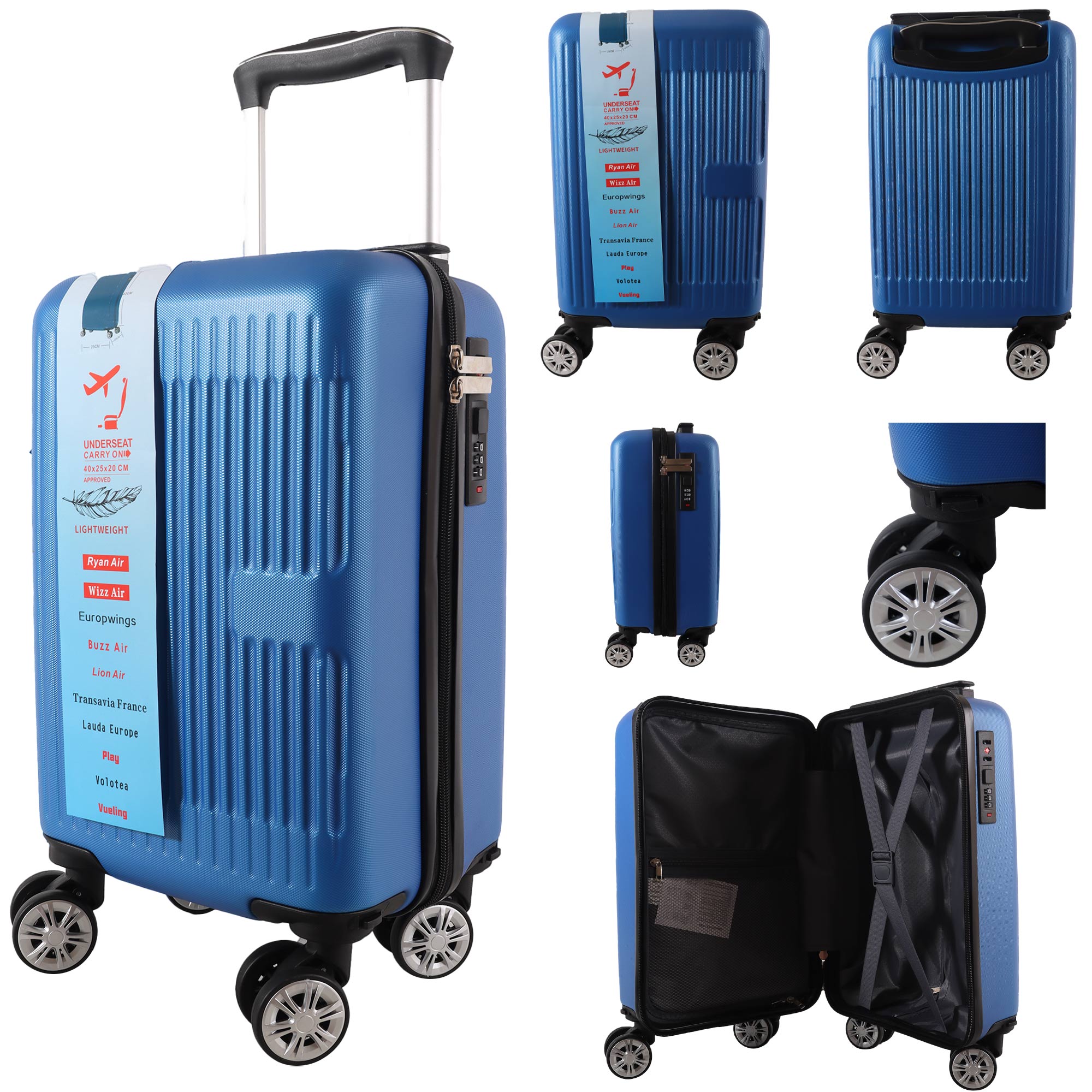 T-HC-US-1631 ROYAL BLUE RYANAIR TRAVEL TROLLEY SUITCASE