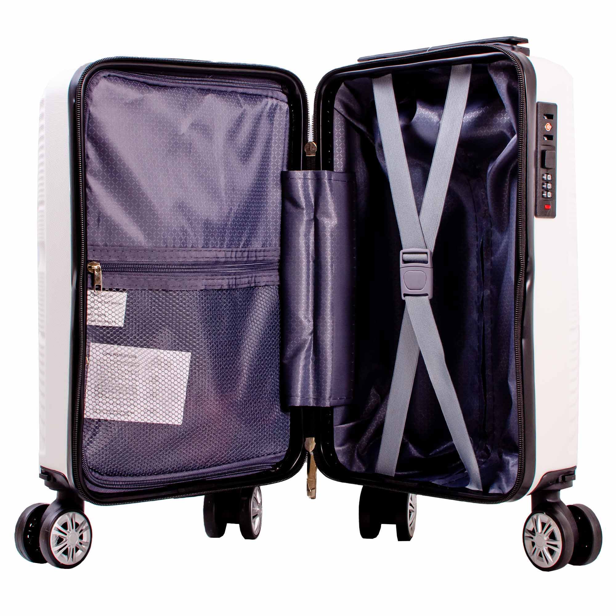 T-HC-US-1631 WHITE RYANAIR TRAVEL TROLLEY SUITCASE - Image 2