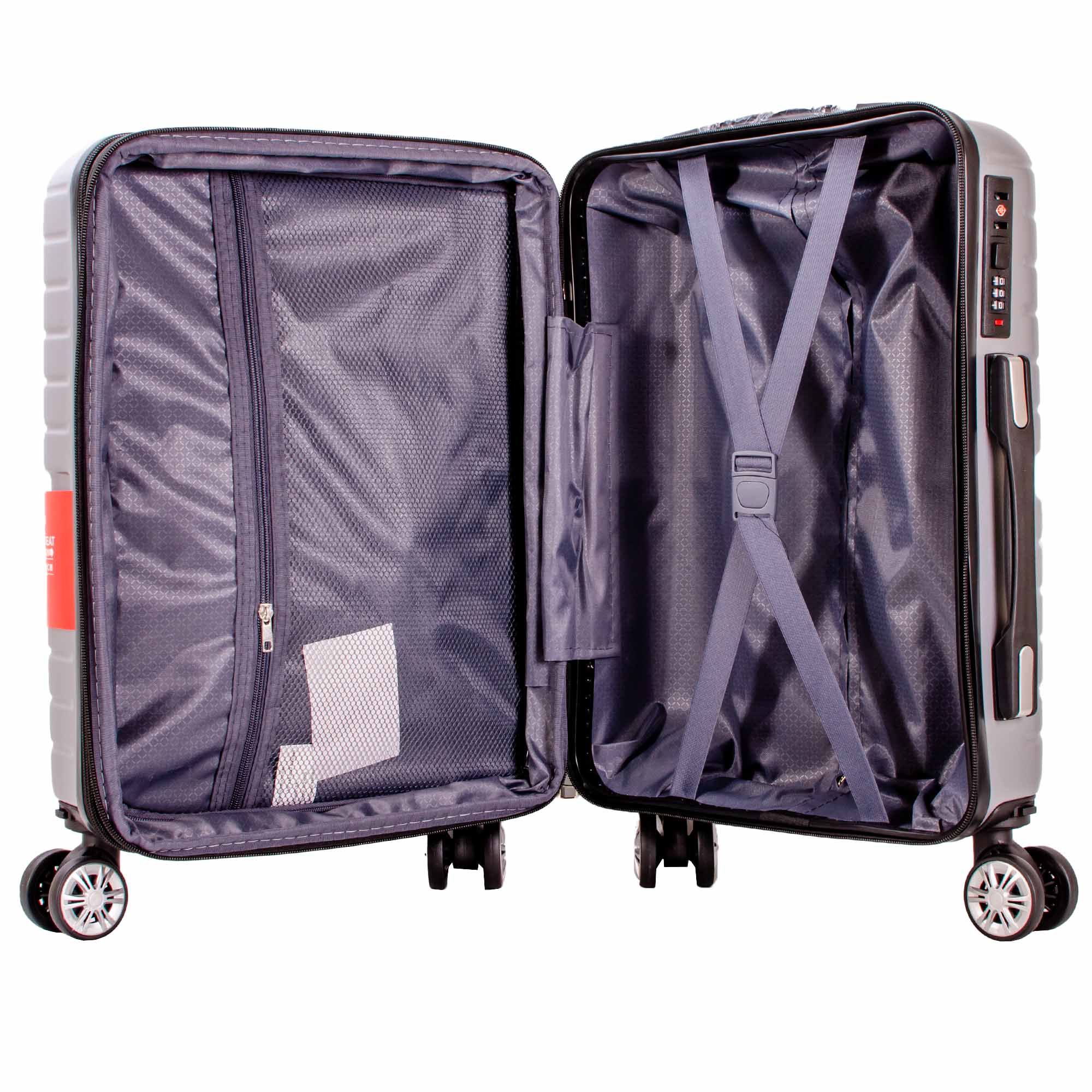 T-HC-US-1811 SILVER CABIN-SIZE EASYJET TRAVEL TROLLEY SUITCASE - Image 2