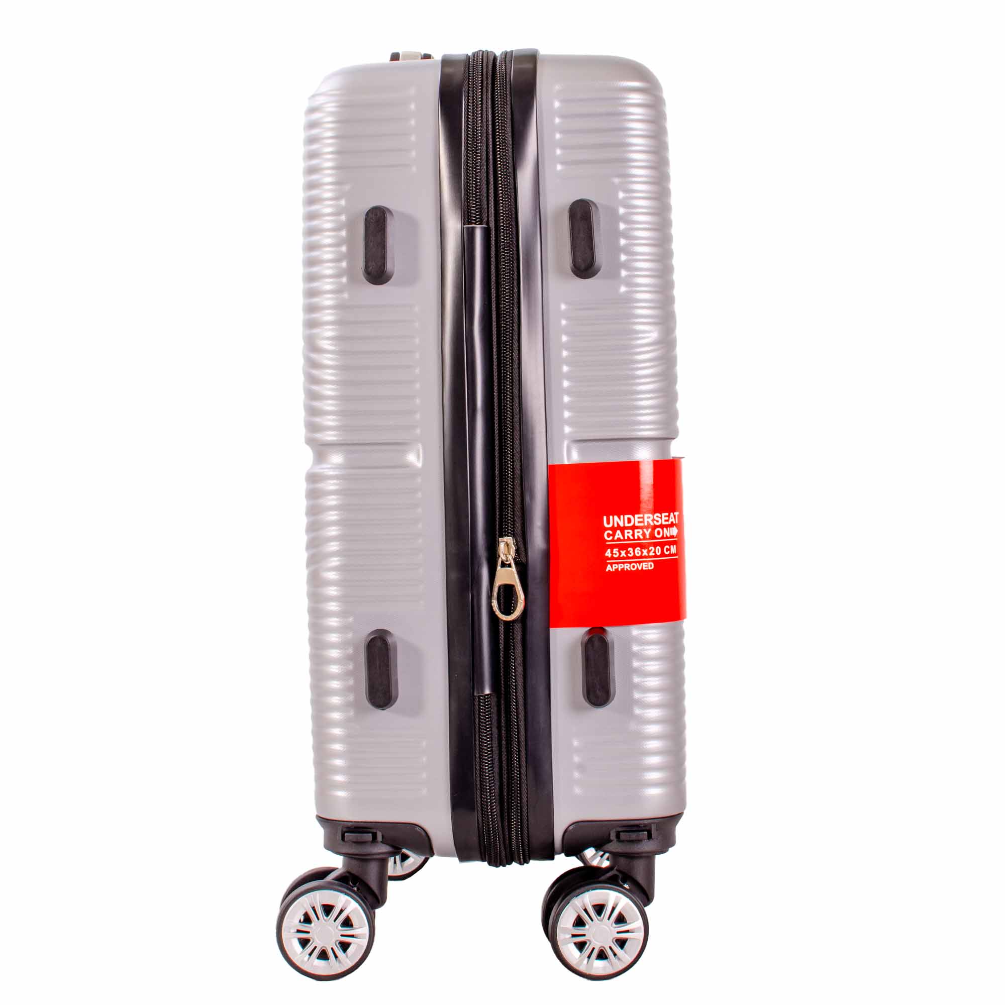 T-HC-US-1811 SILVER CABIN-SIZE EASYJET TRAVEL TROLLEY SUITCASE - Image 3