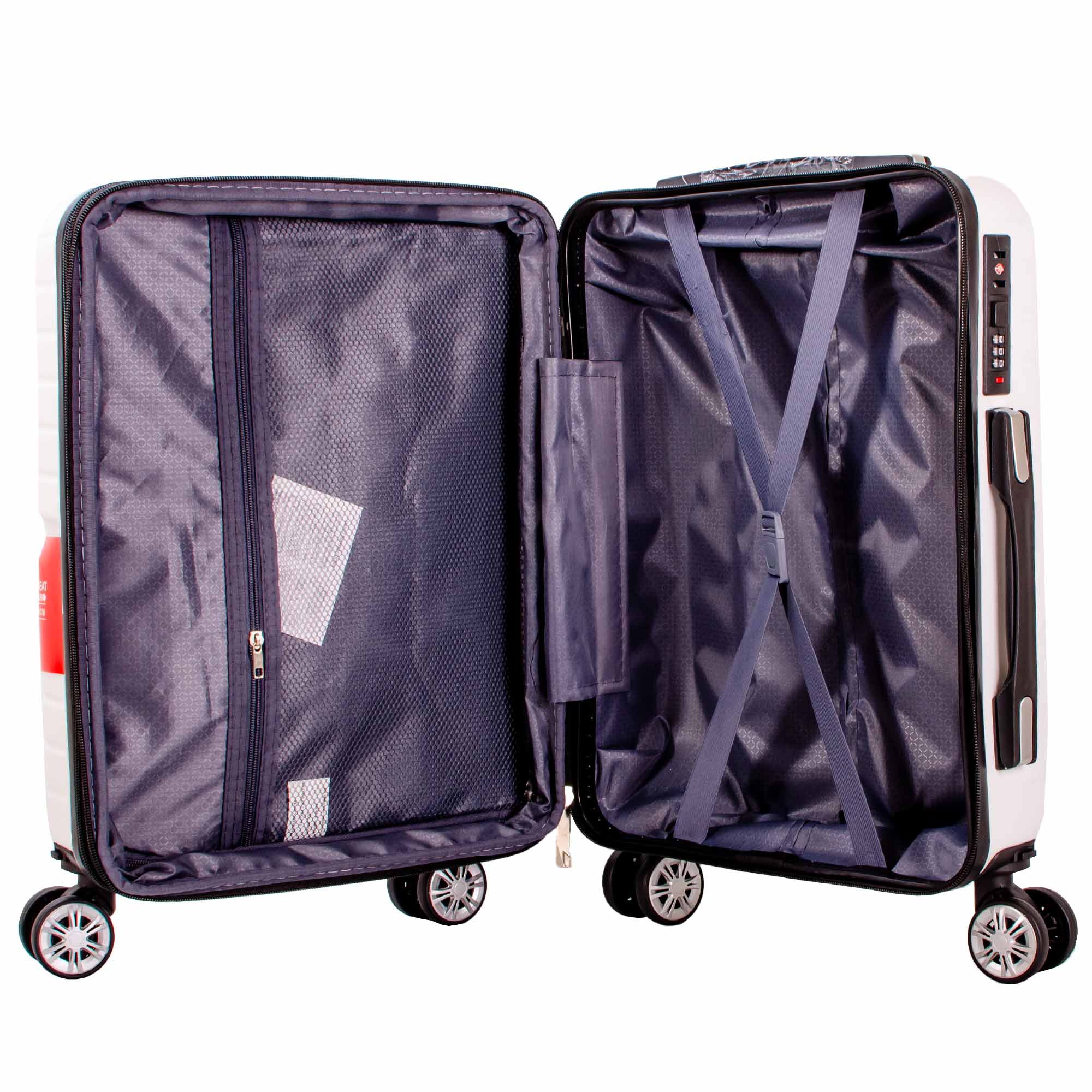 T-HC-US-1811 WHITE CABIN-SIZE EASYJET TRAVEL TROLLEY SUITCASE - Image 2