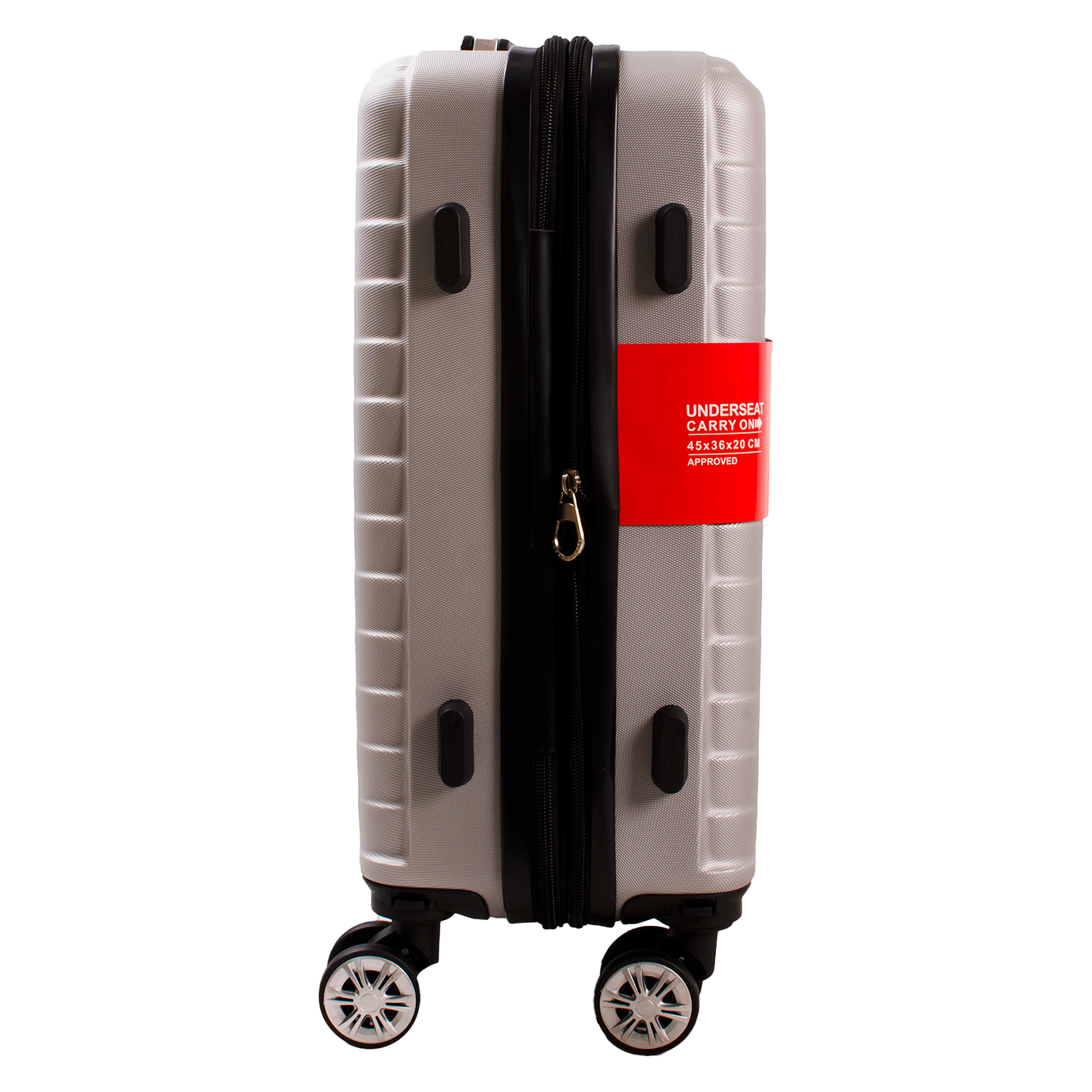 T-HC-US-1827 SILVER CABIN-SIZE EASYJET TRAVEL TROLLEY SUITCASE - Image 3