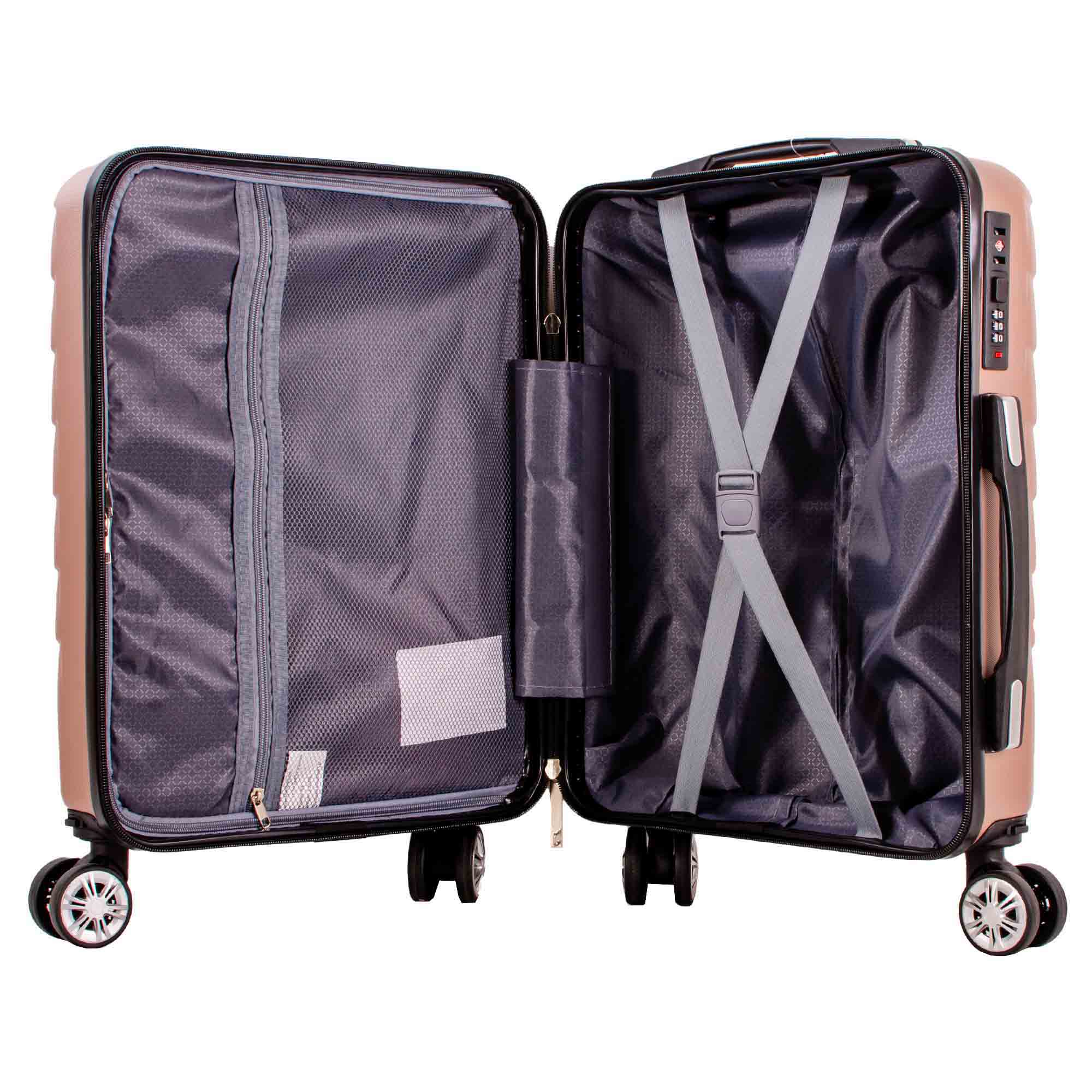 T-HC-US-1829 ROSE GOLD CABIN-SIZE EASYJET TRAVEL TROLLEY SUITCASE - Image 2