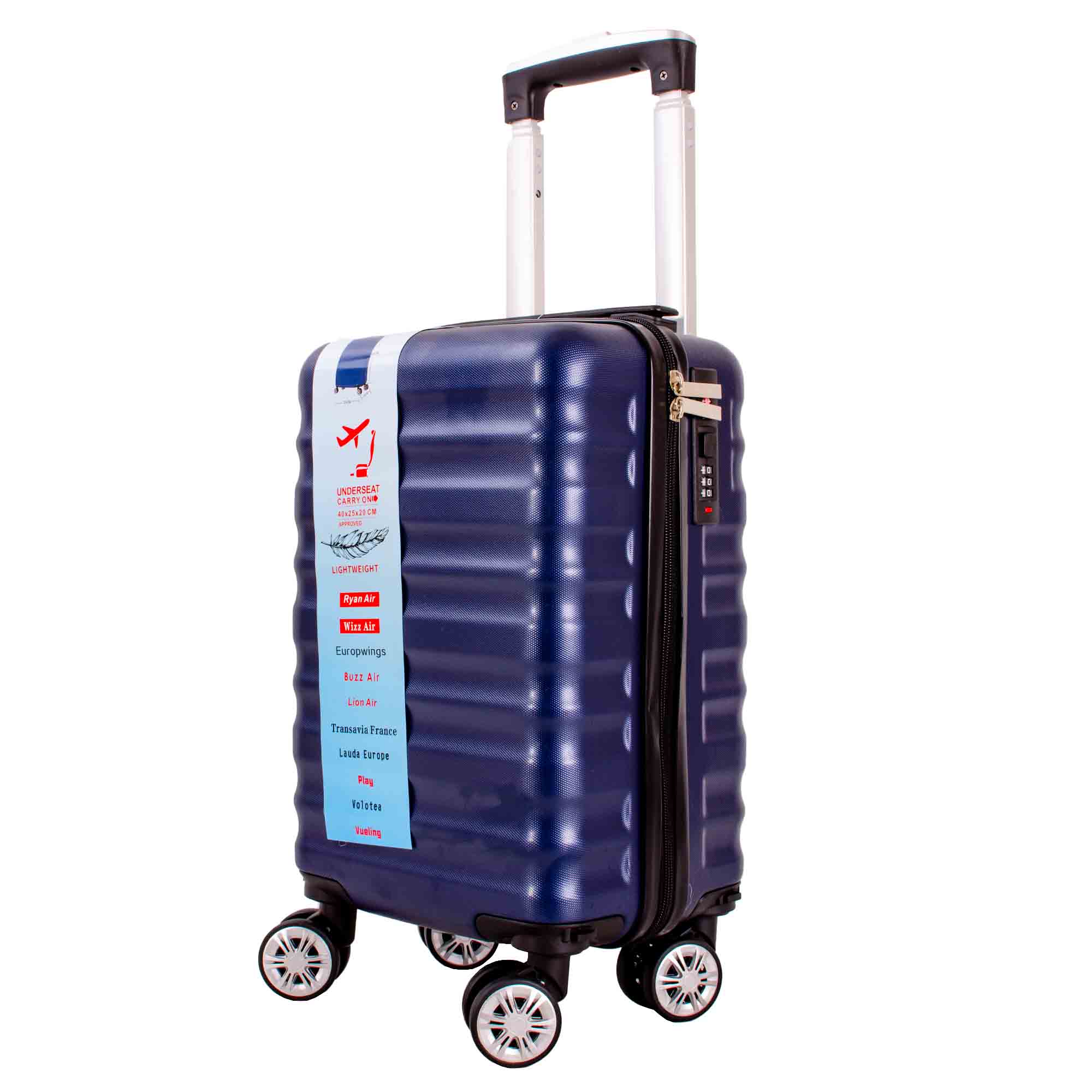 T-HC-US-1628 NAVY 15.7'' UNDER-SEAT CABIN-SIZE TRAVEL TROLLEY - Image 3
