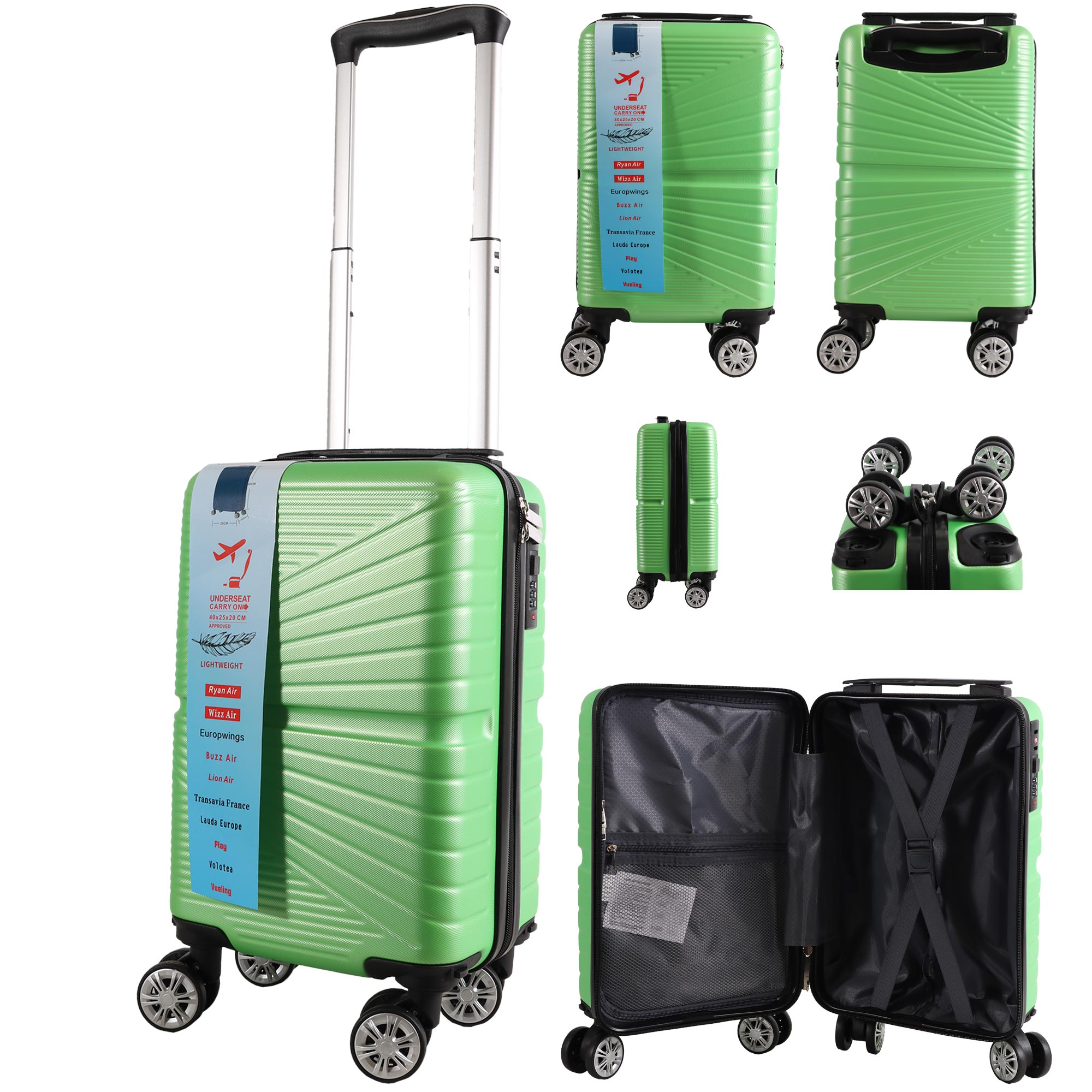 T-HC-US-1611 LIME GREEN RYAN AIR 15.7" UNDERSEAT CASE