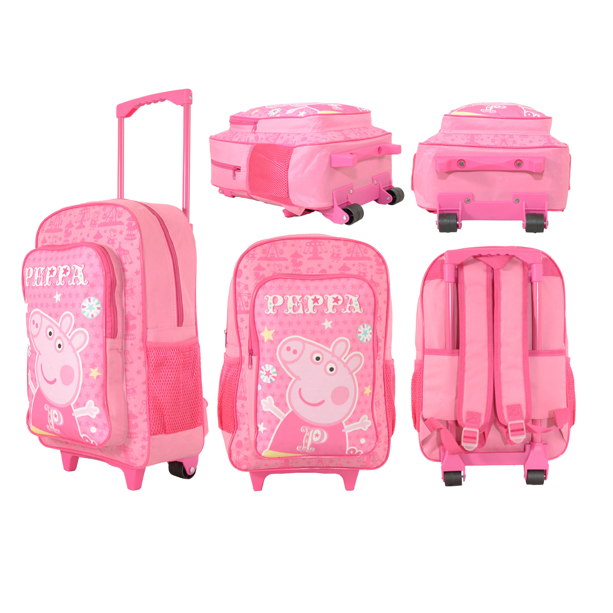 23987 PINK KIDS PEPPA PIG TROLLEY BACKPACK