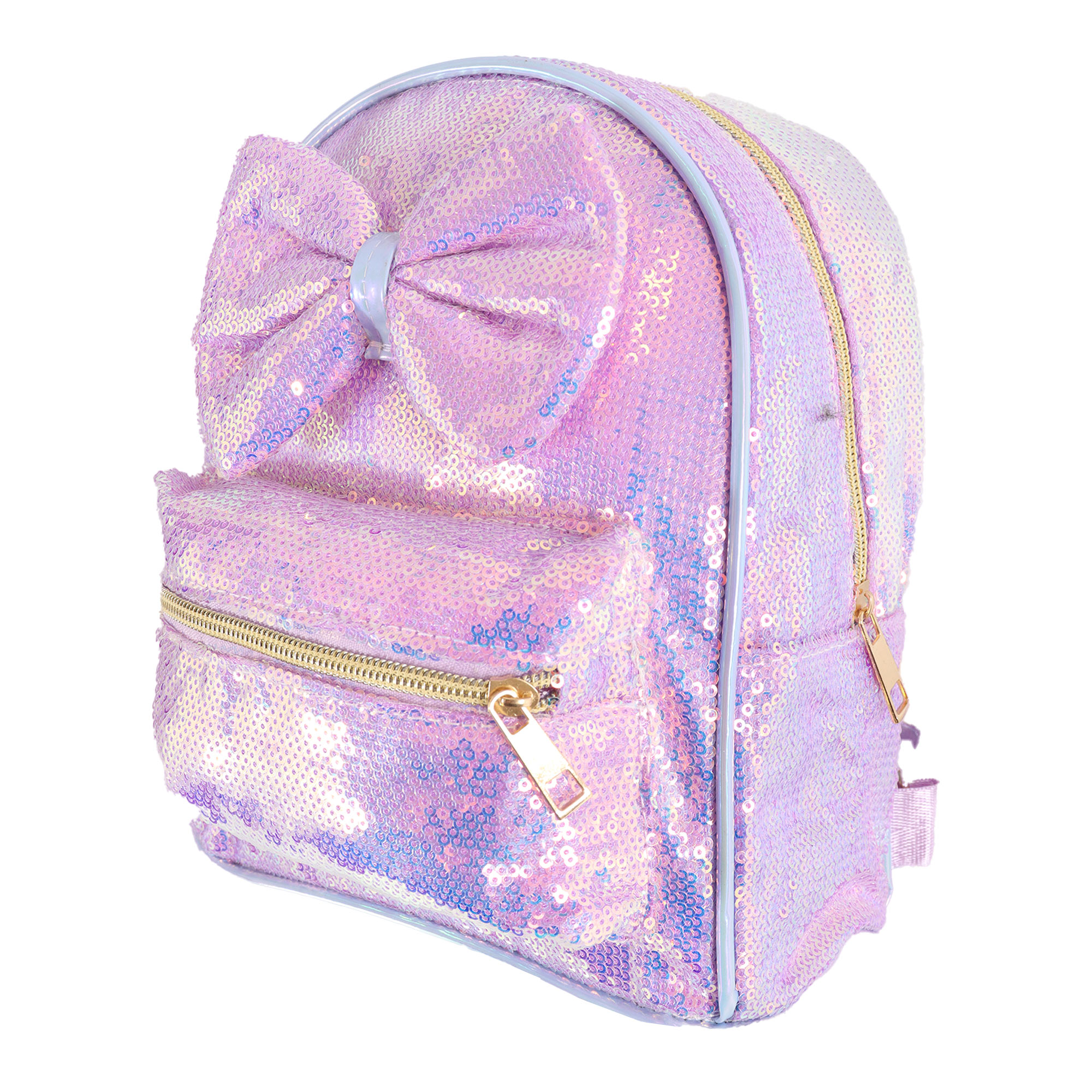 2673 LILAC FLOWERS SEQUIN KIDS BACKPACK - Image 4