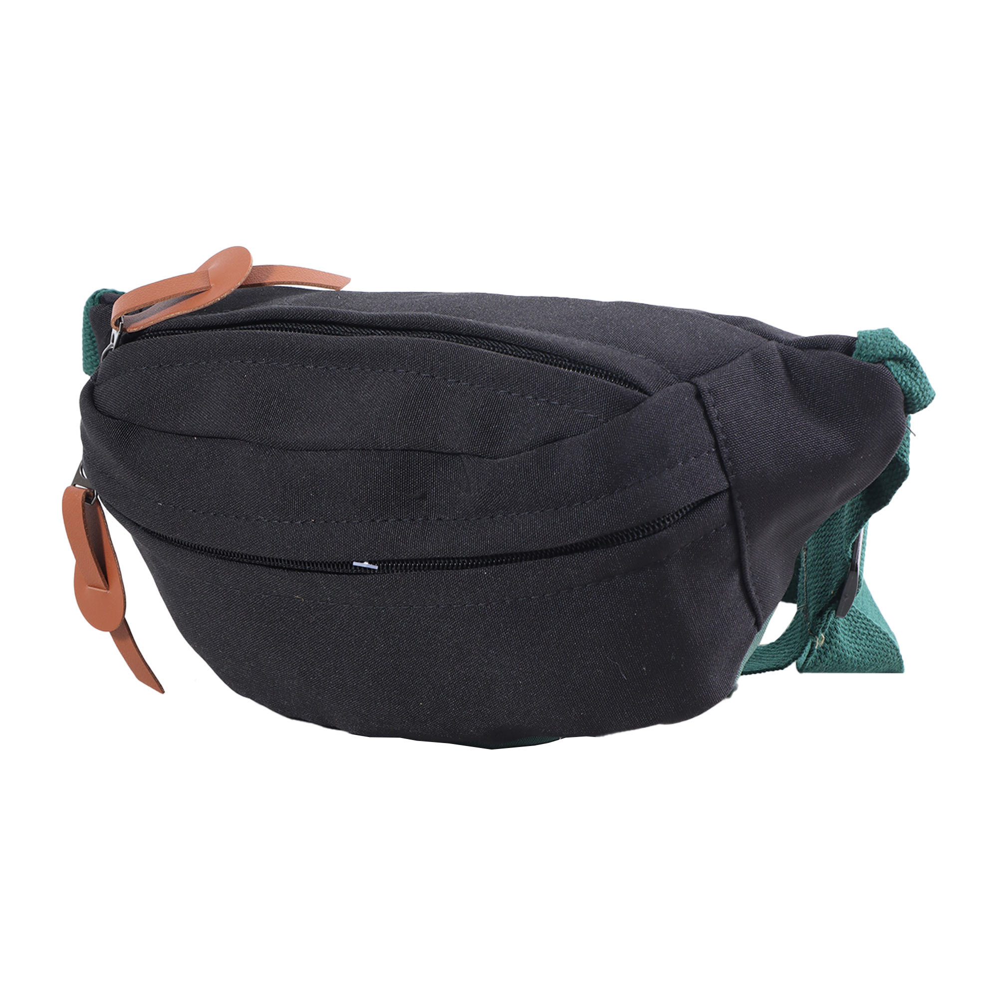 8044 Black and Green Waist Bag - Image 2