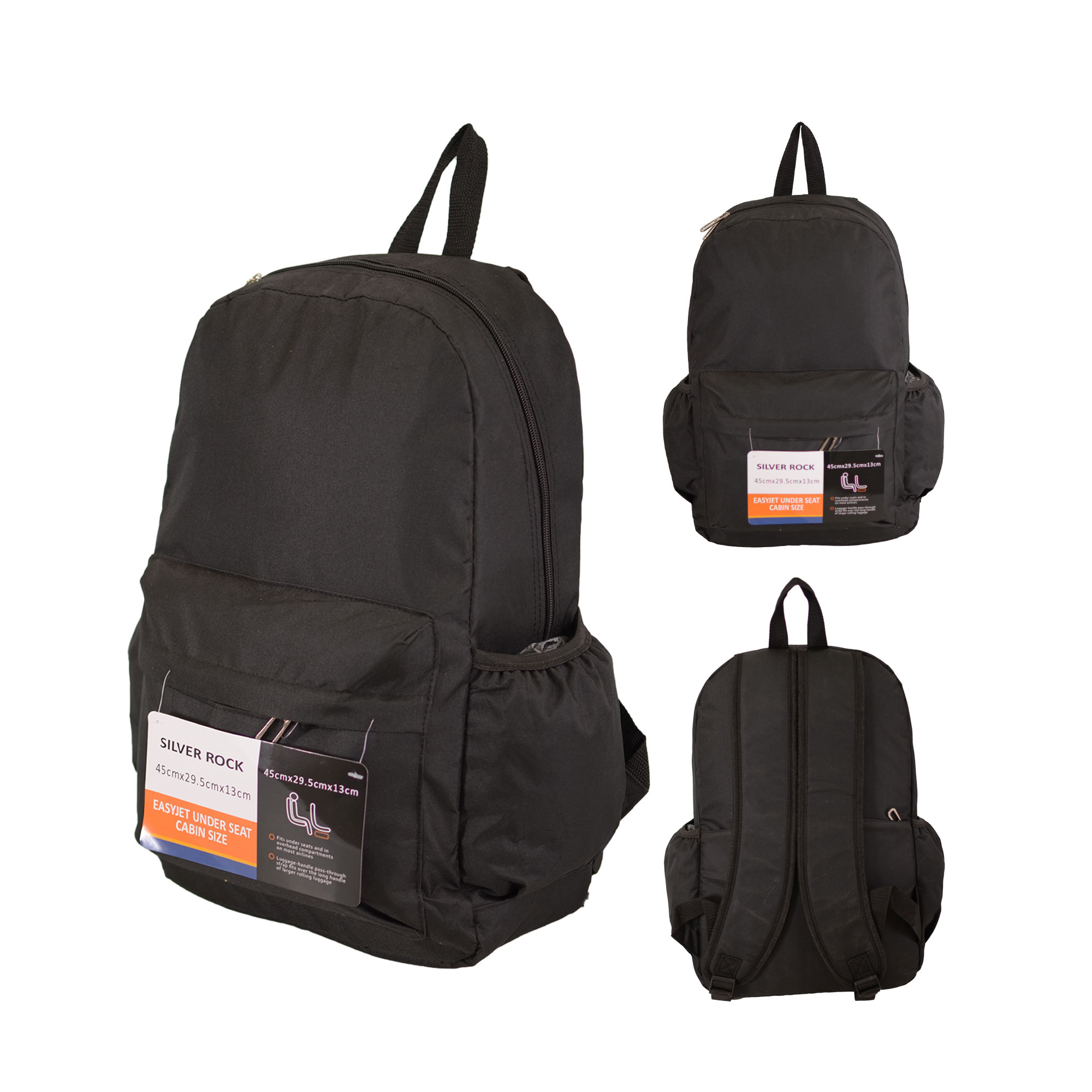 BP-127 BLACK EASYJET TRAVEL BACKPACK