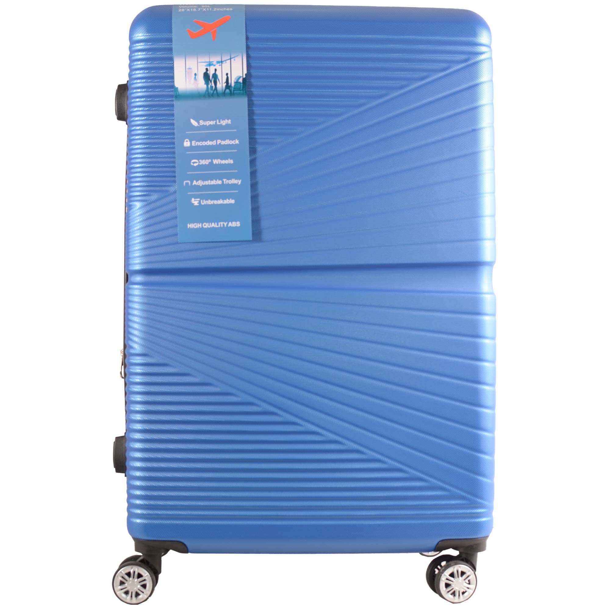 T-HC-12 ROYAL BLUE TRAVEL TROLLEY SUITCASE SET OF 3 - Image 3