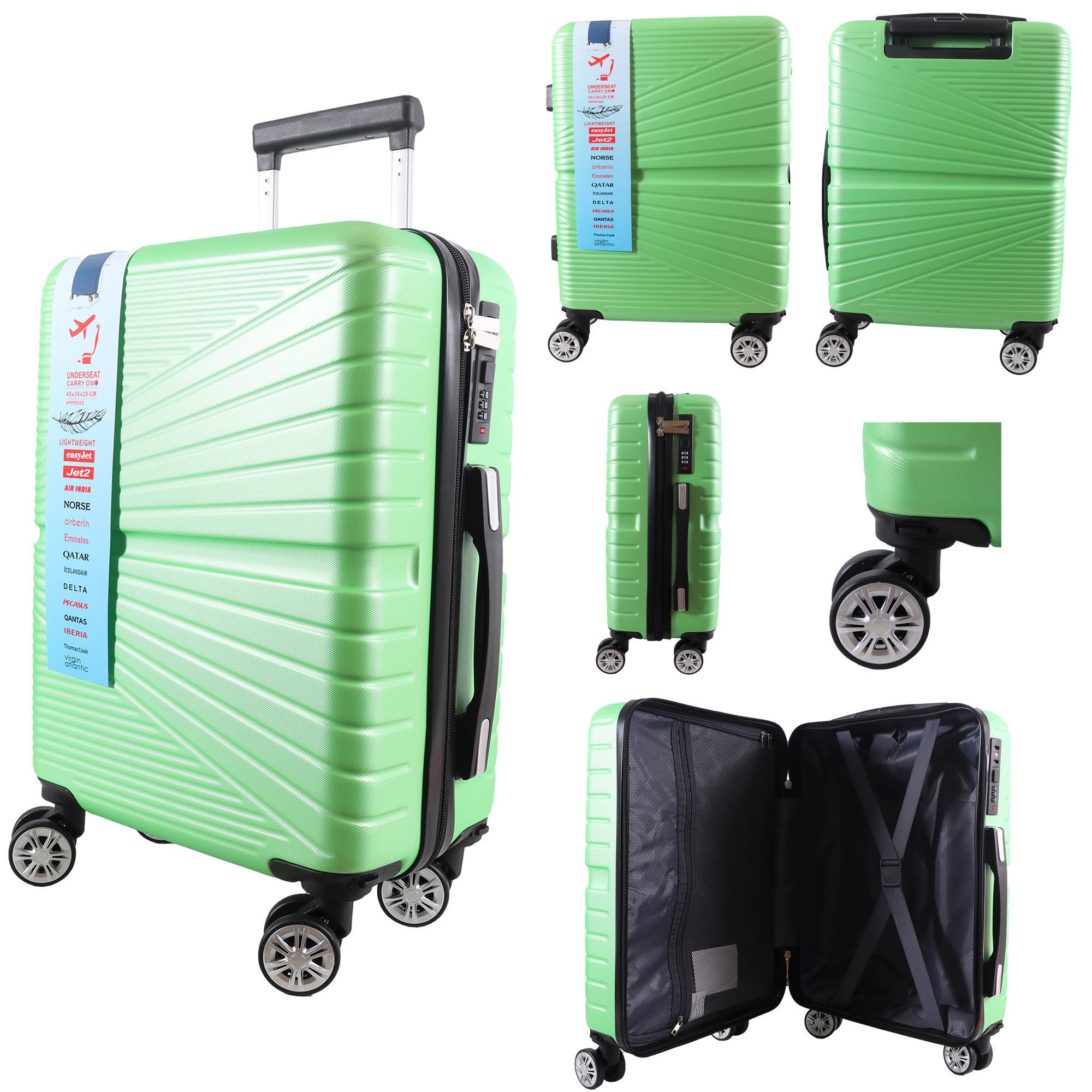 T-HC-US-1811 LIME GREEN EASYJET TRAVEL CABIN TROLLEY SUITCASE