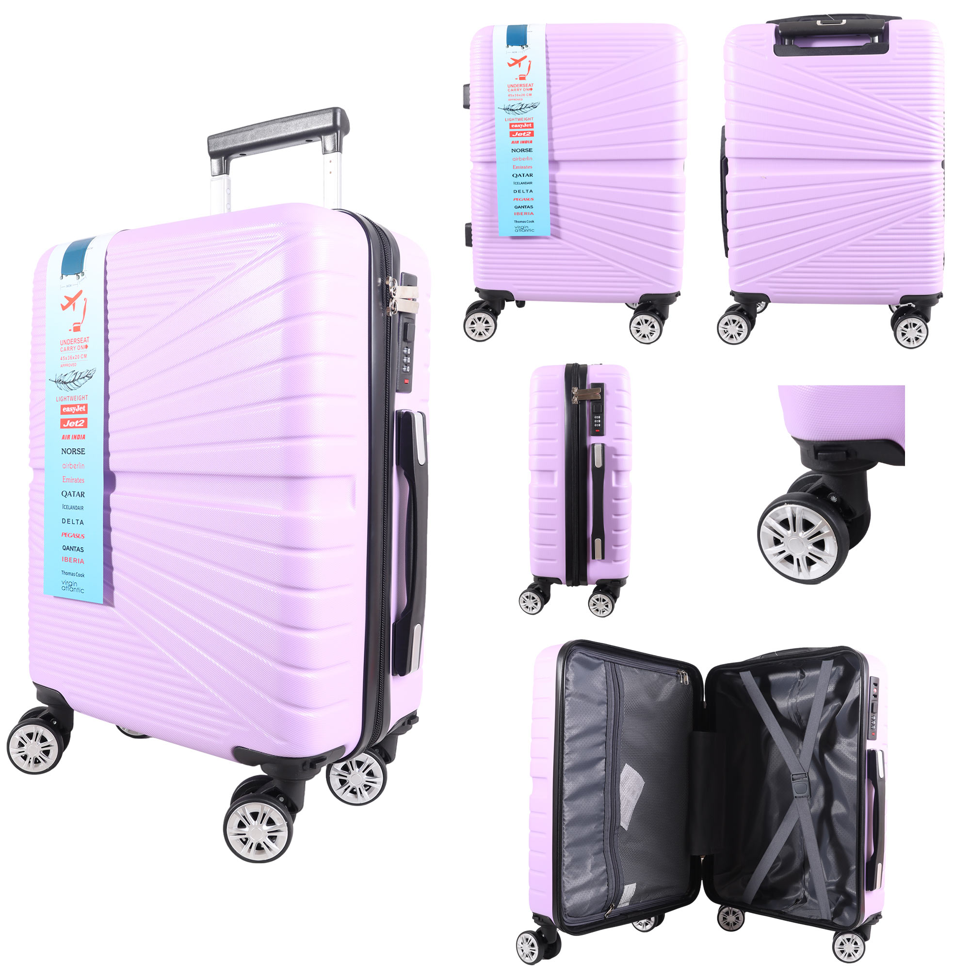 T-HC-US-1811 PURPLE EASYJET TRAVEL CABIN TROLLEY SUITCASE