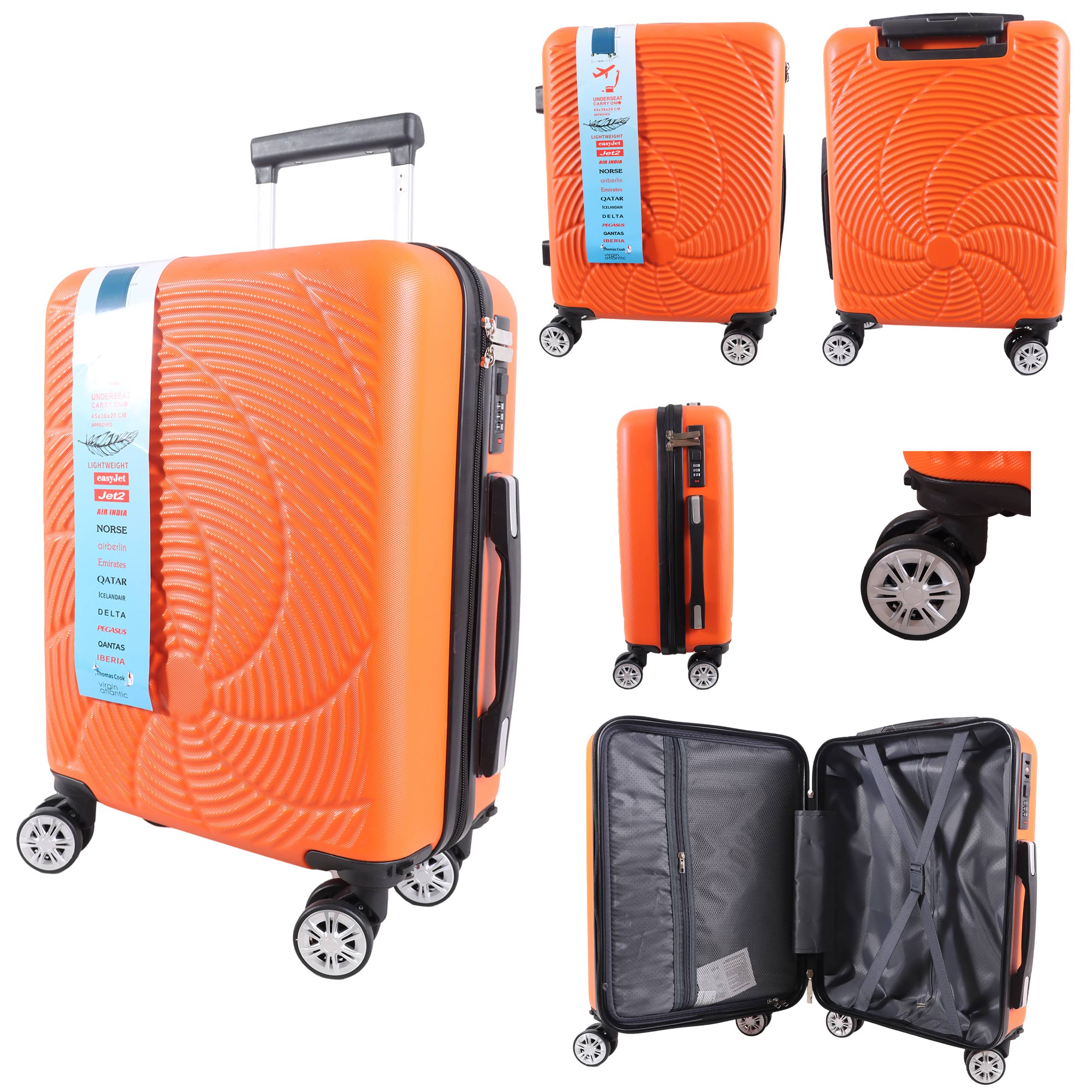T-HC-US-1833 ORANGE EASYJET TRAVEL CABIN TROLLEY SUITCASE