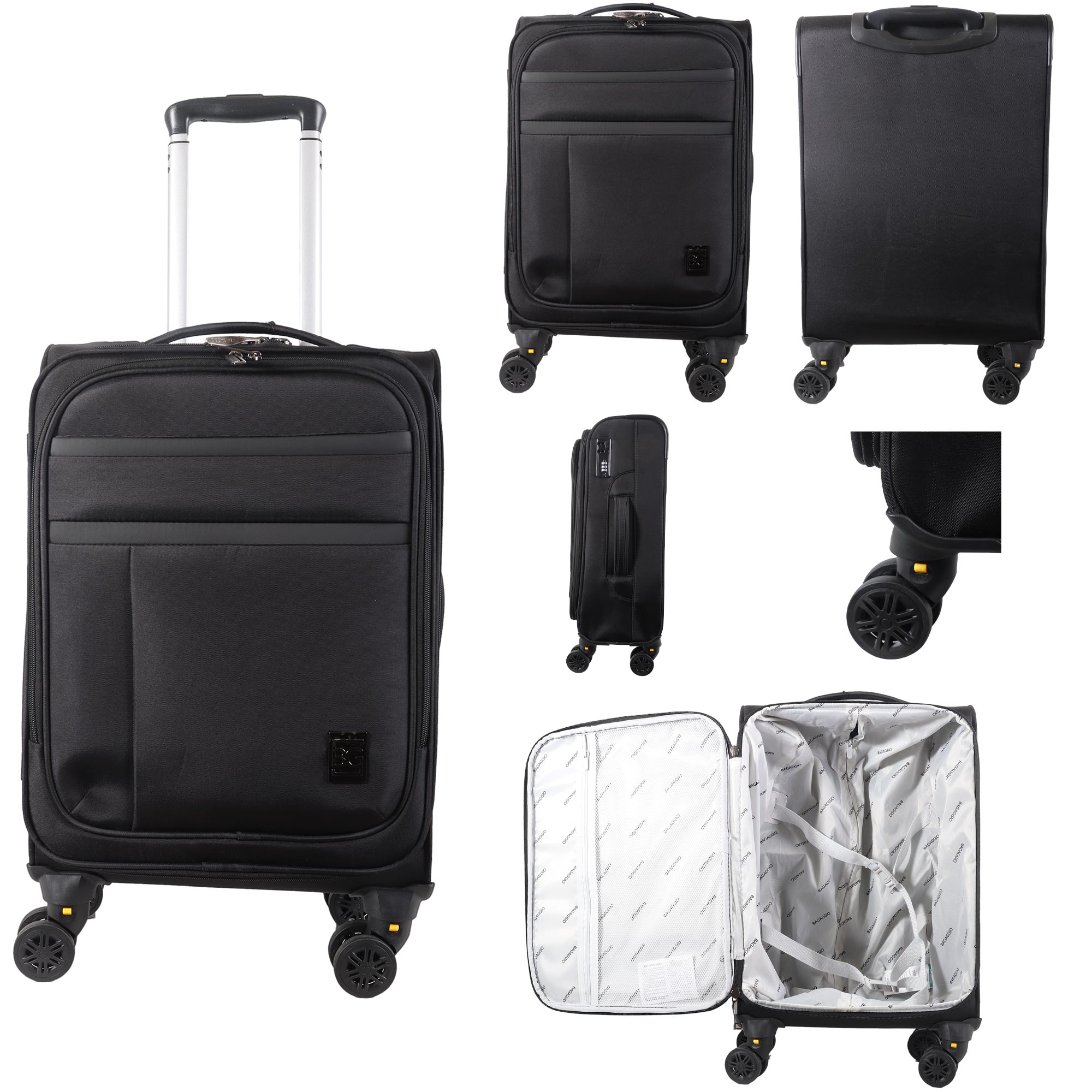 VINHO-0018630 BLACK TRAVEL TROLLEY SUITCASE