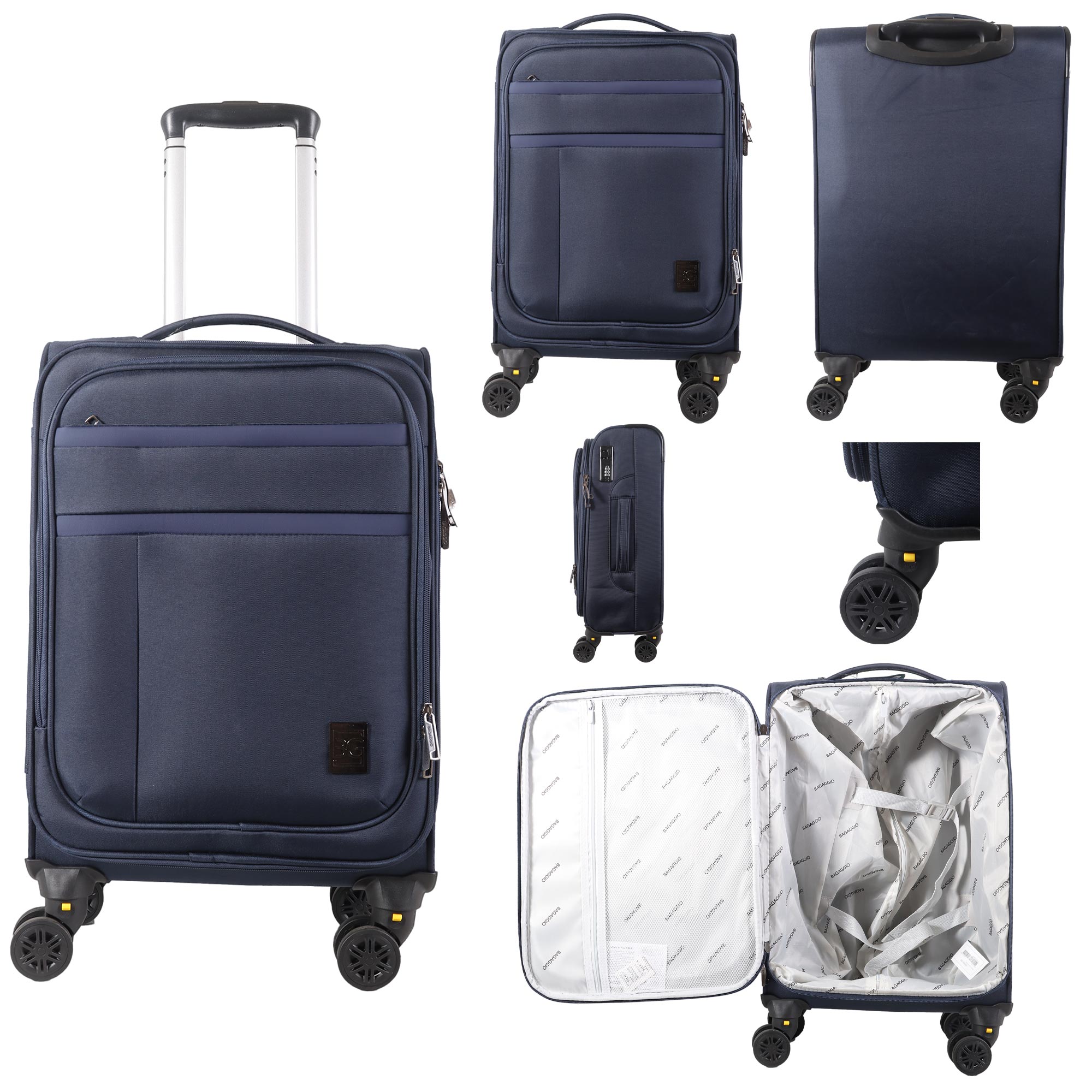 VINHO-0018630 NAVY TRAVEL TROLLEY SUITCASE