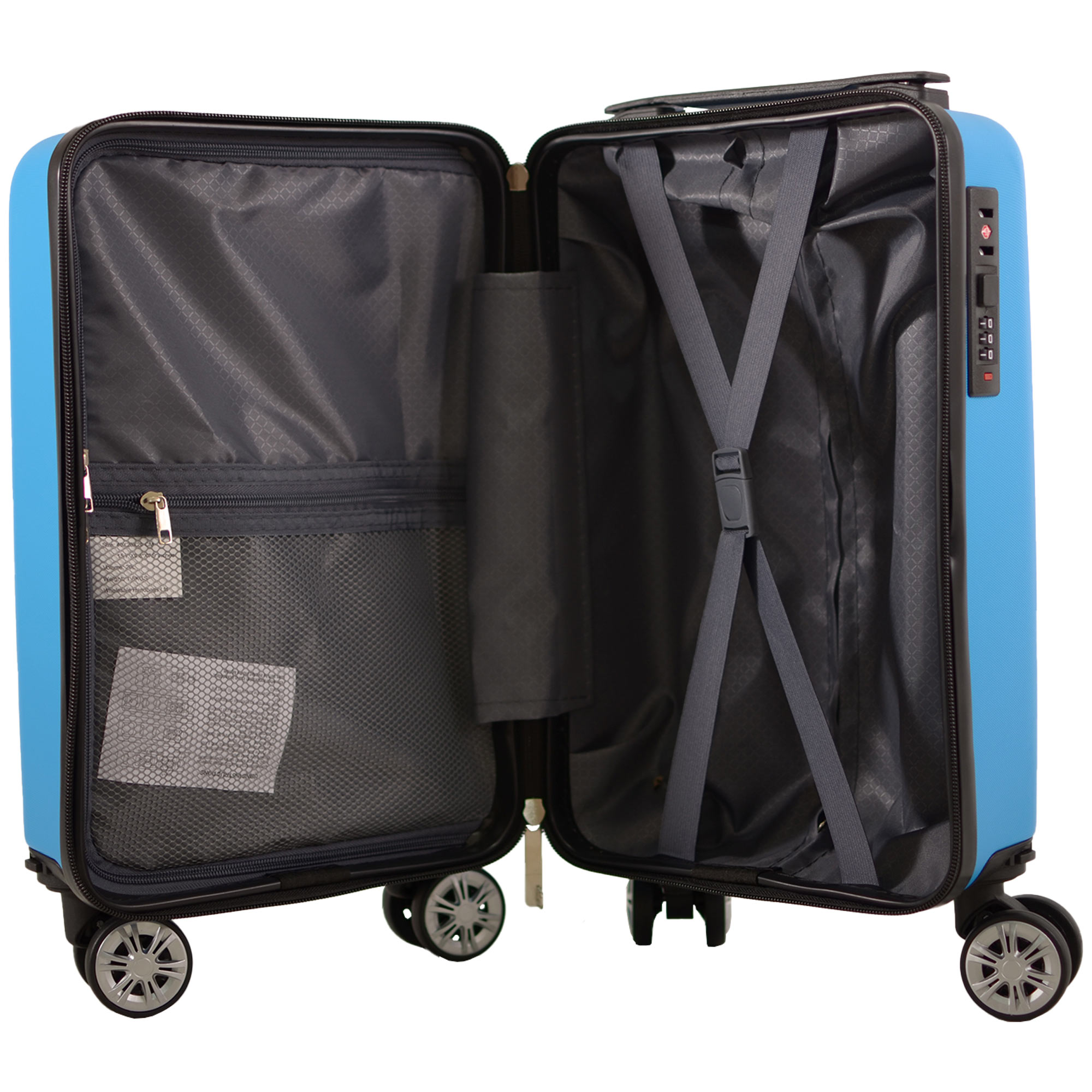 T-HC-US-1615 BLUE UNDER-SEAT CABIN-SIZE TRAVEL TROLLEY - Image 7