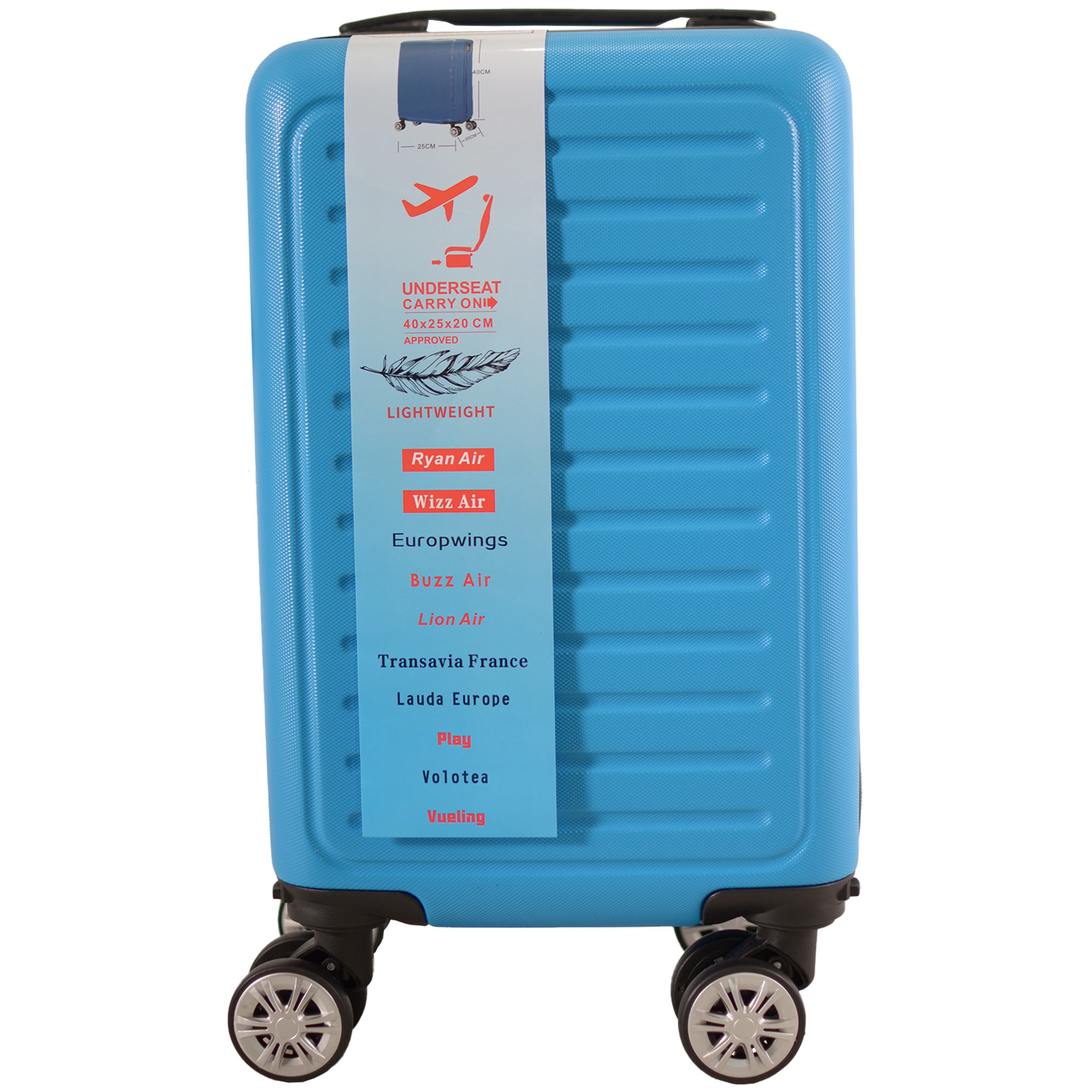 T-HC-US-1615 BLUE UNDER-SEAT CABIN-SIZE TRAVEL TROLLEY - Image 4