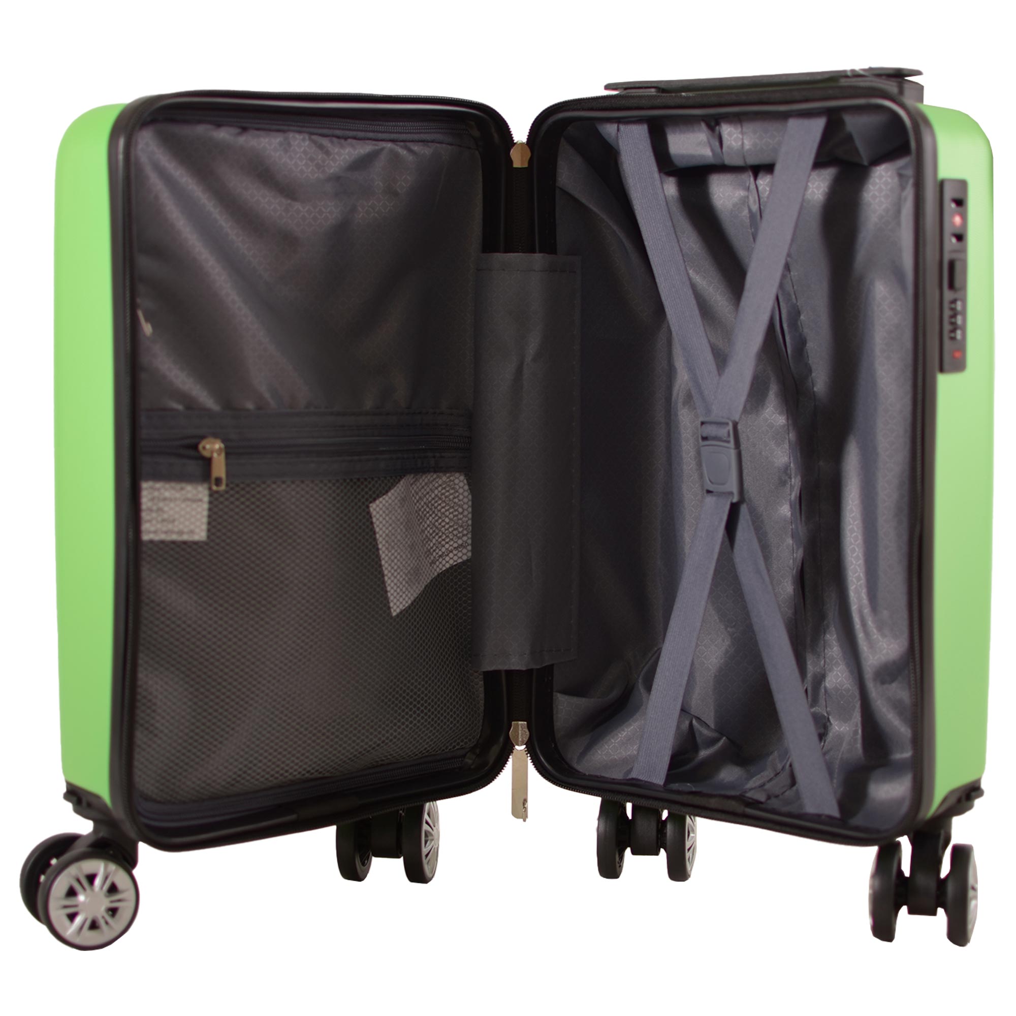 T-HC-US-1615 LIME GREEN UNDER-SEAT CABIN-SIZE TRAVEL TROLLEY - Image 7