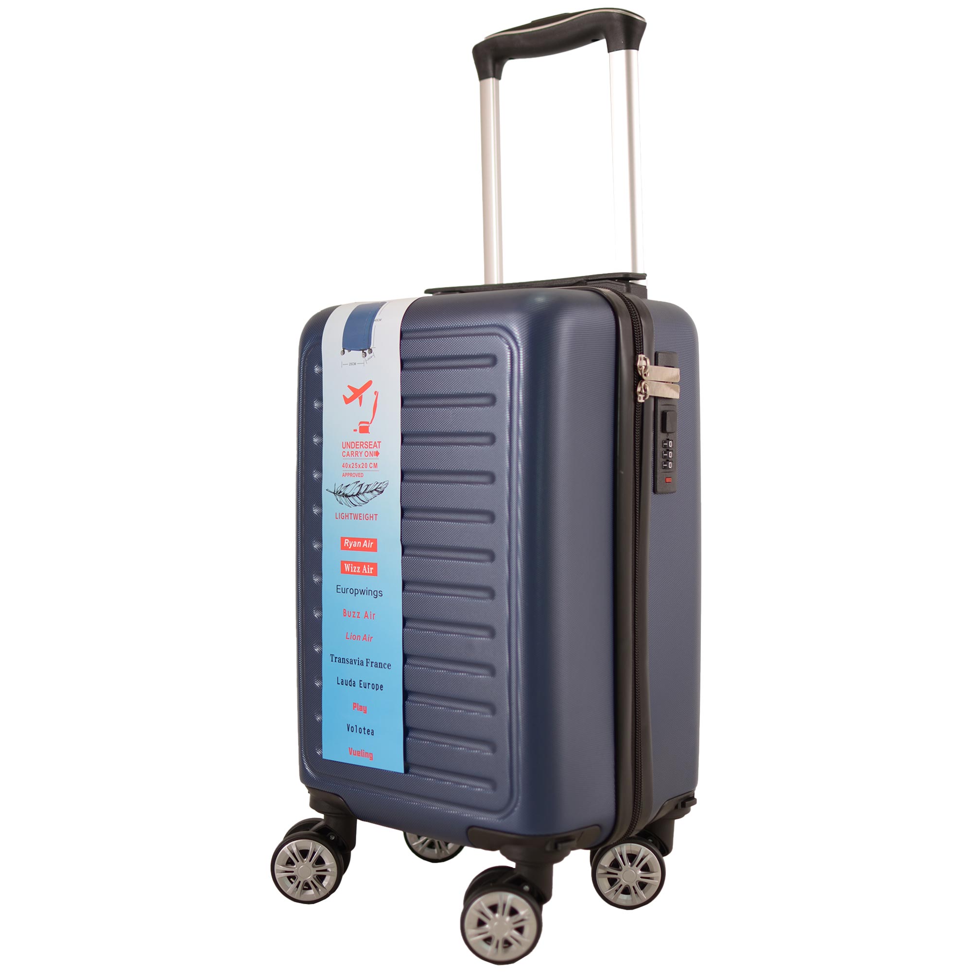 T-HC-US-1615 NAVY UNDER-SEAT CABIN-SIZE TRAVEL TROLLEY - Image 2