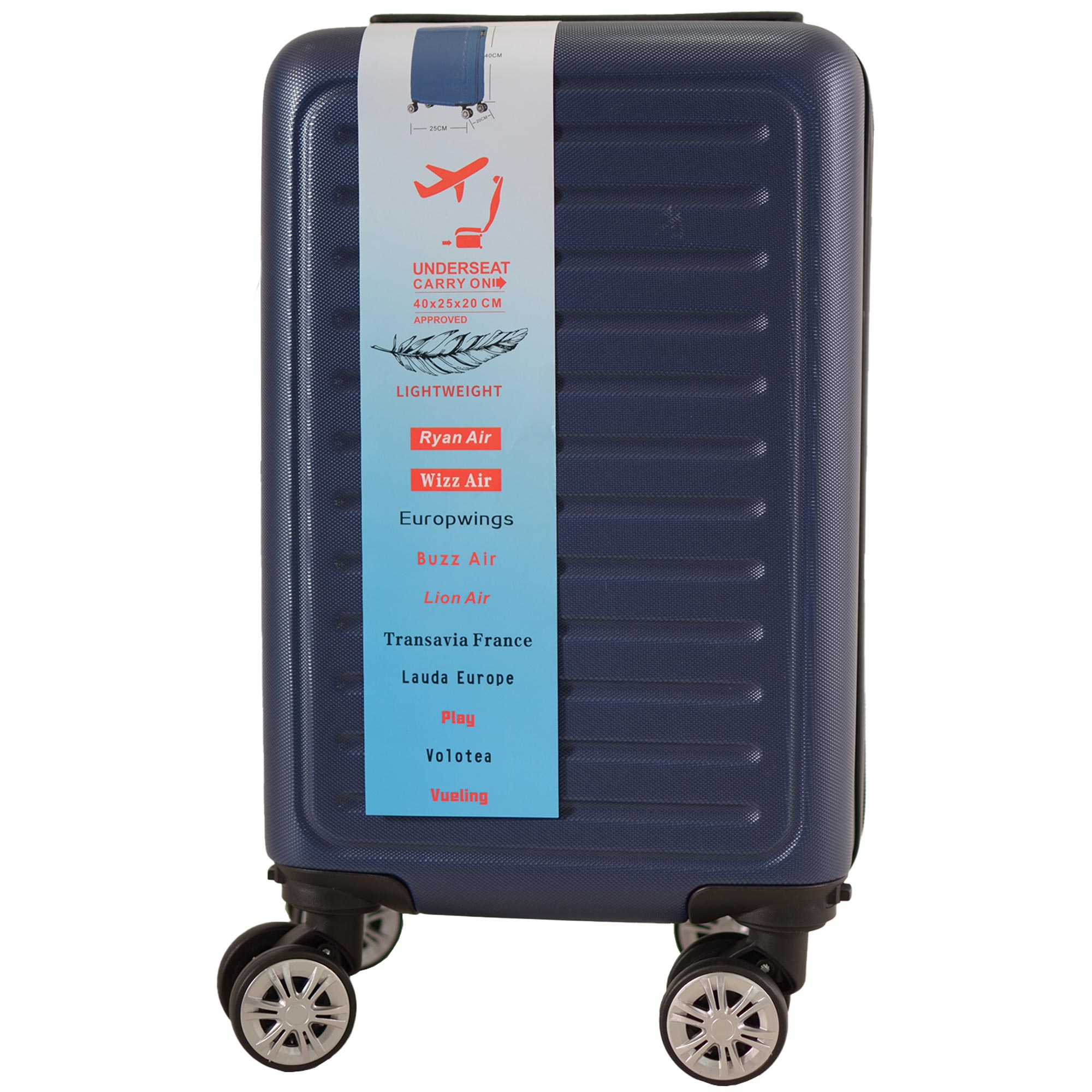 T-HC-US-1615 NAVY UNDER-SEAT CABIN-SIZE TRAVEL TROLLEY - Image 3