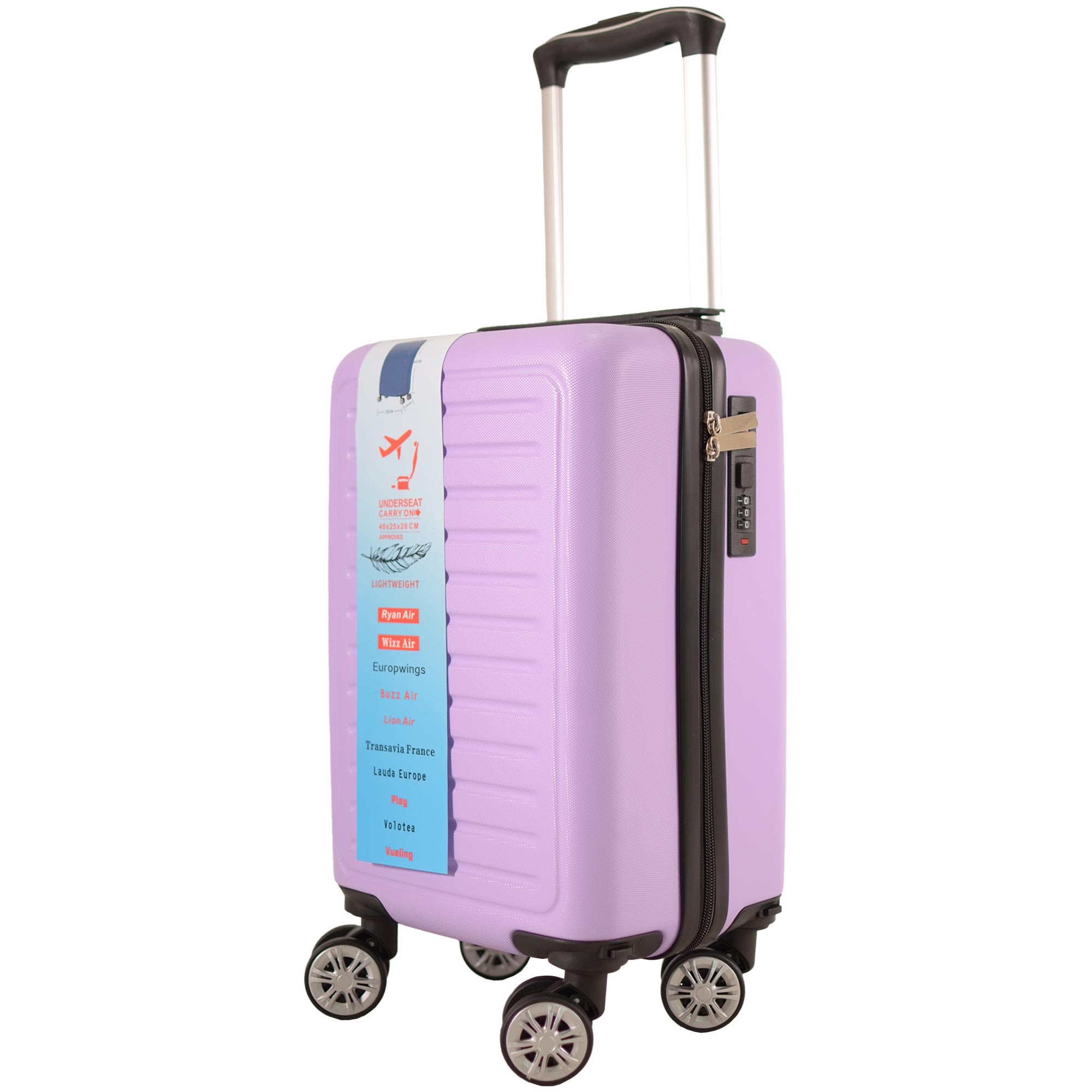 T-HC-US-1615 PURPLE UNDER-SEAT CABIN-SIZE TRAVEL TROLLEY - Image 2