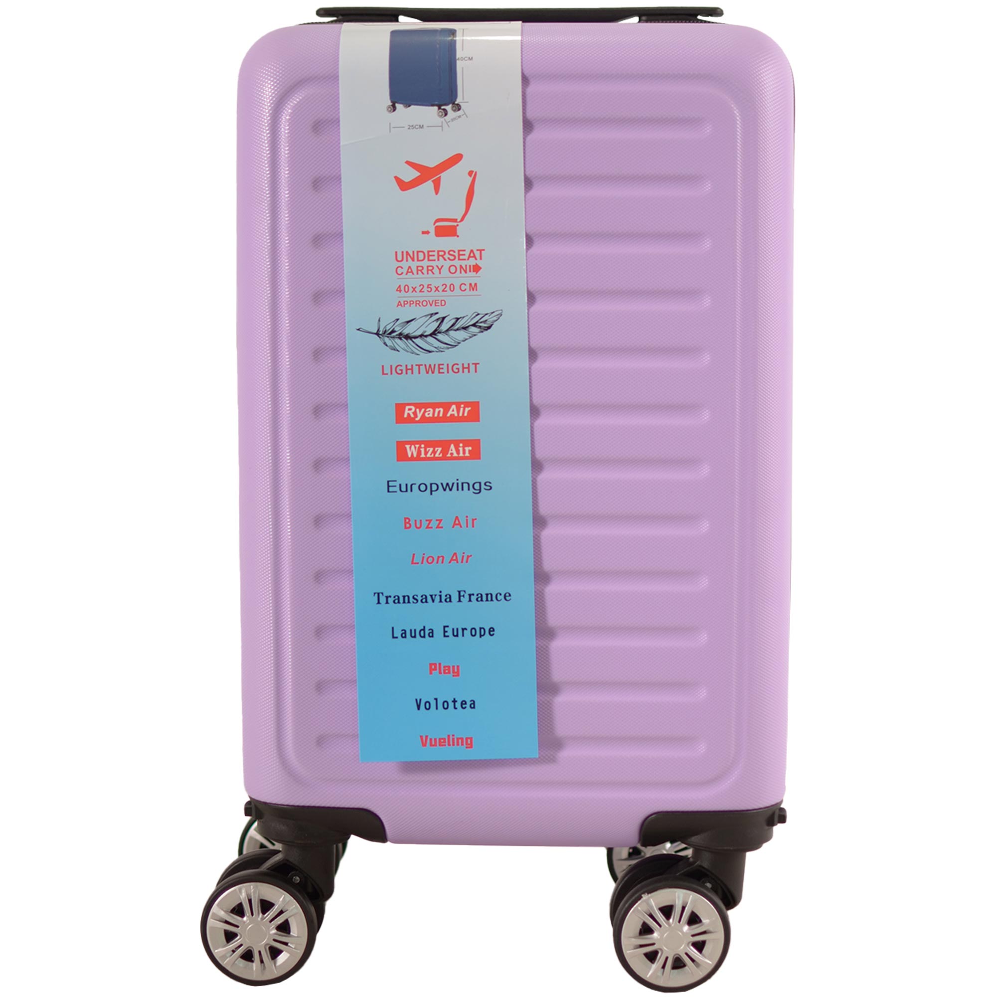T-HC-US-1615 PURPLE UNDER-SEAT CABIN-SIZE TRAVEL TROLLEY - Image 3