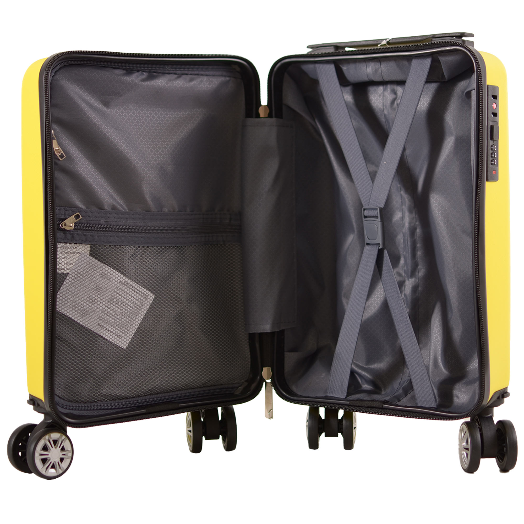 T-HC-US-1615 YELLOW UNDER-SEAT CABIN-SIZE TRAVEL TROLLEY - Image 7
