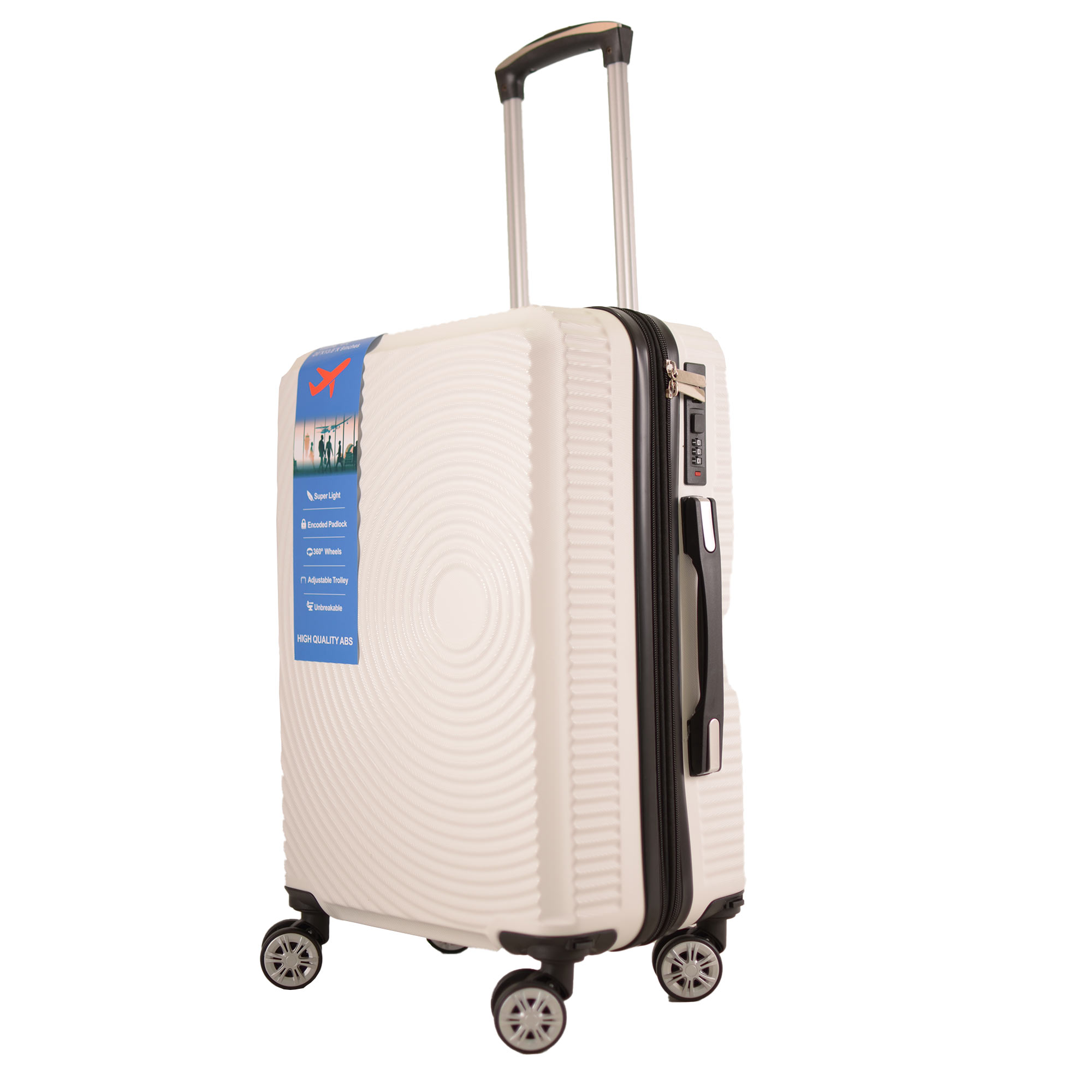 T-HC-US-1630 WHITE RYAN AIR CABIN-SIZED TROLLEY SUITCASE - Image 2