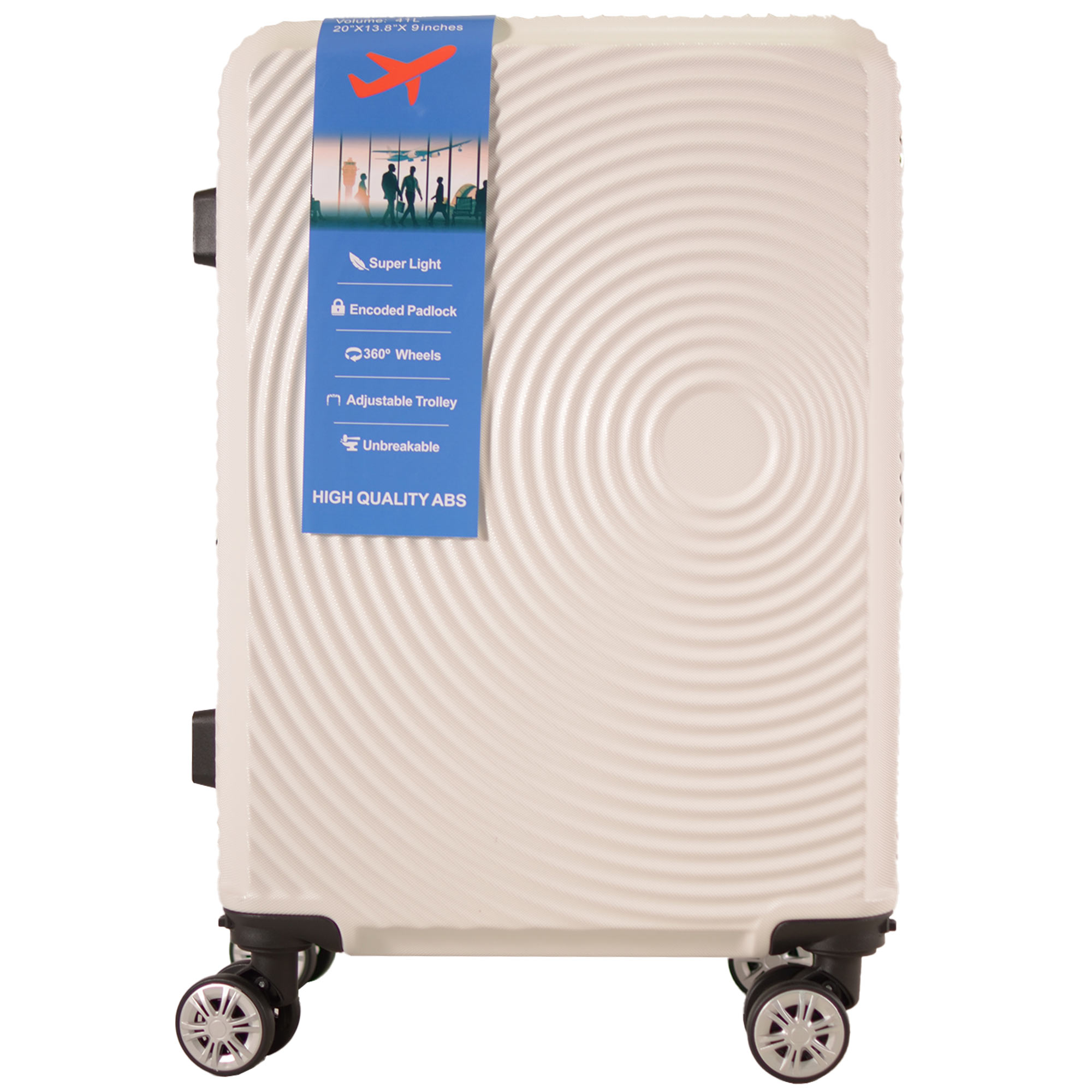 T-HC-US-1630 WHITE RYAN AIR CABIN-SIZED TROLLEY SUITCASE - Image 3