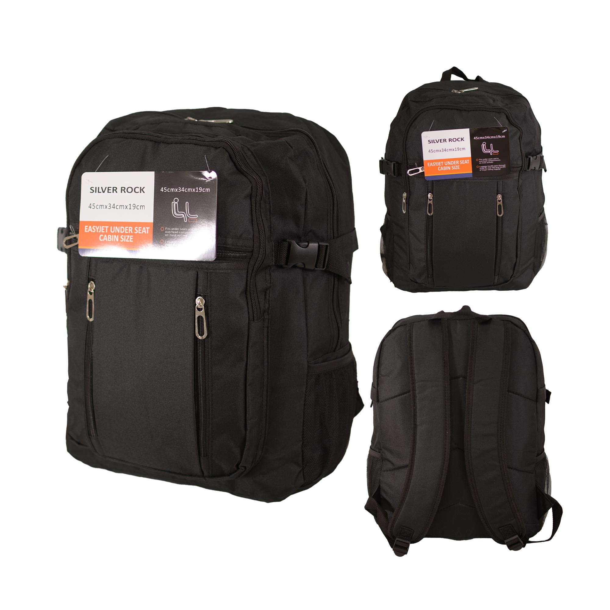 BP-129 BLACK EASYJET TRAVEL BACKPACK